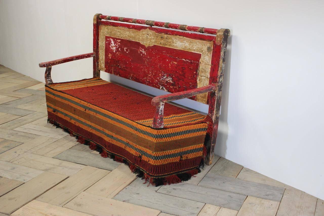 19th Century Spanish Painted Bench from Andalucía In Fair Condition In Gloucestershire, GB