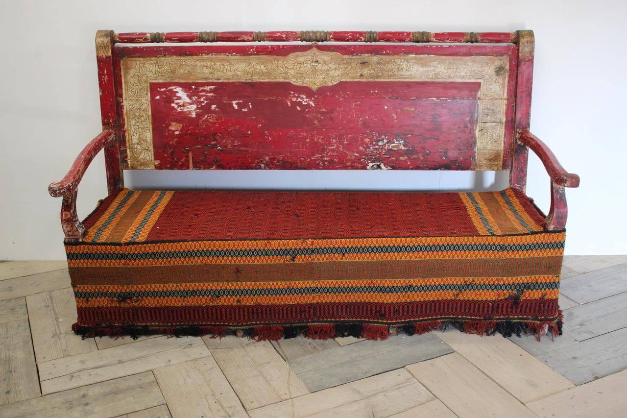 19th Century Spanish Painted Bench from Andalucía 2