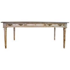 19th Century Spanish Painted Writing Desk with Zinc Top