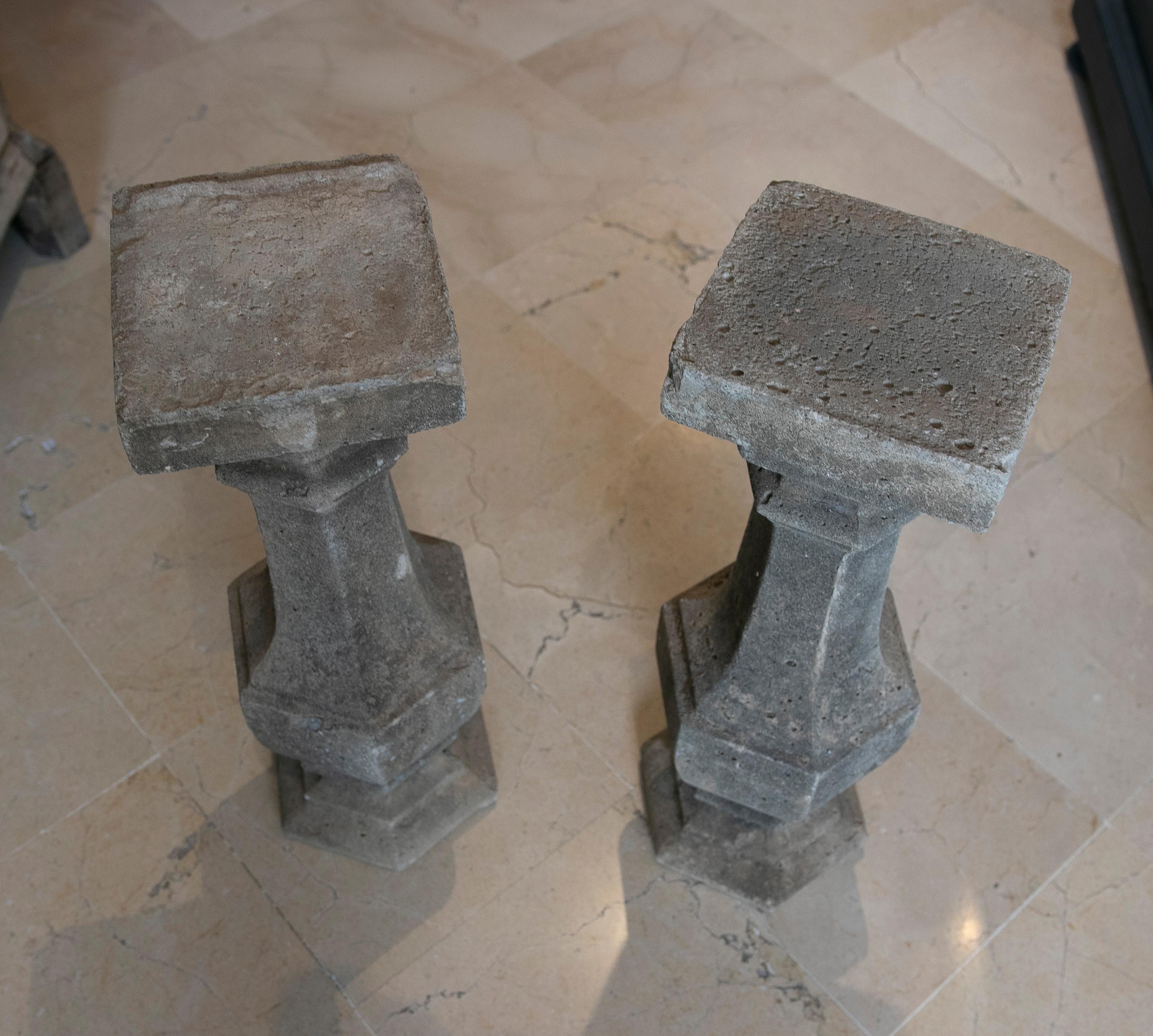19th Century Spanish Pair of Stone Balusters For Sale 1