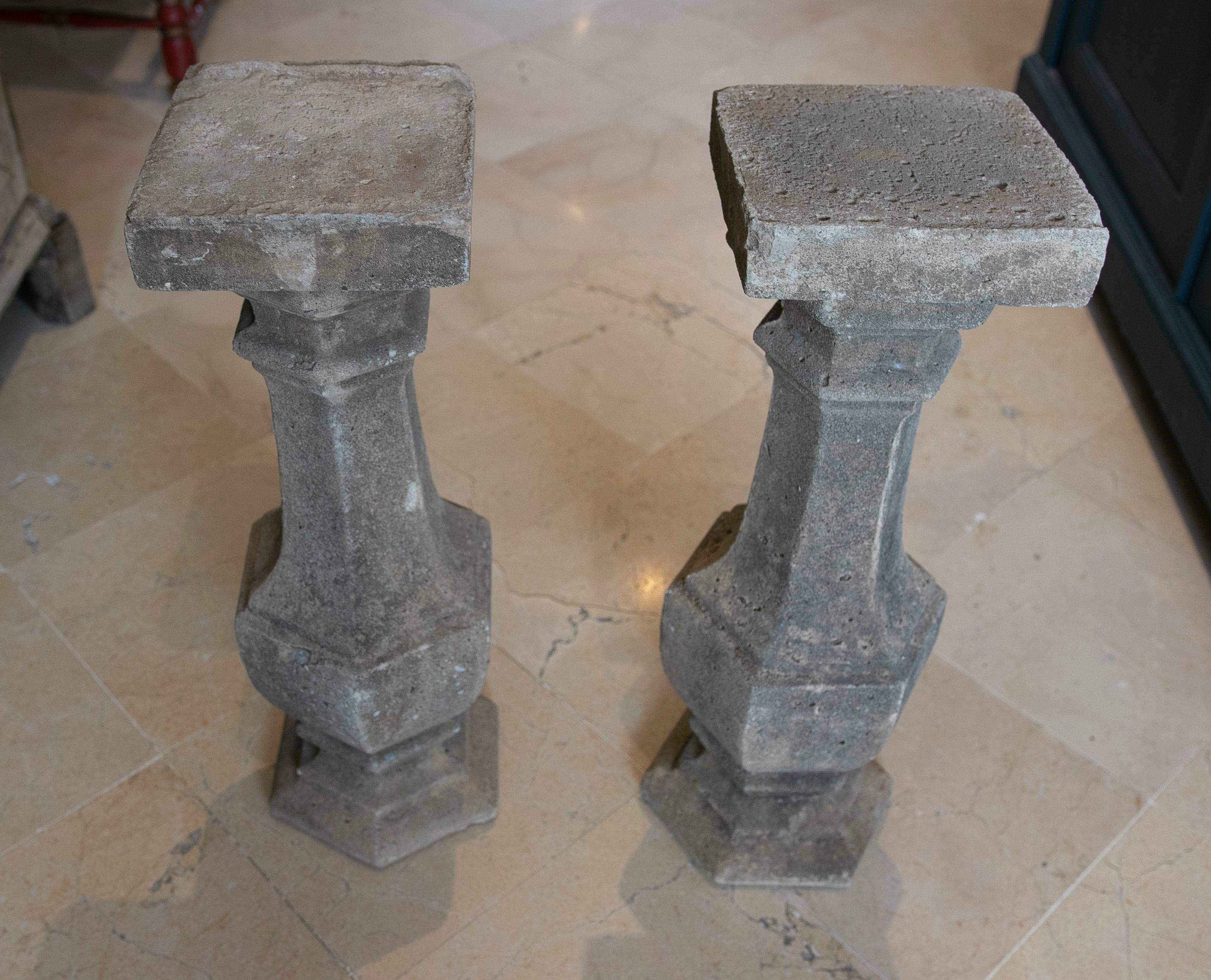 19th Century Spanish Pair of Stone Balusters For Sale 2