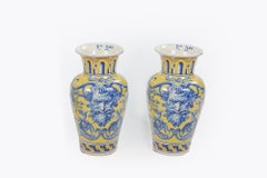 19th Century Spanish Pair of Urns, Talavera de la Reina Pottery, Stamped 1899