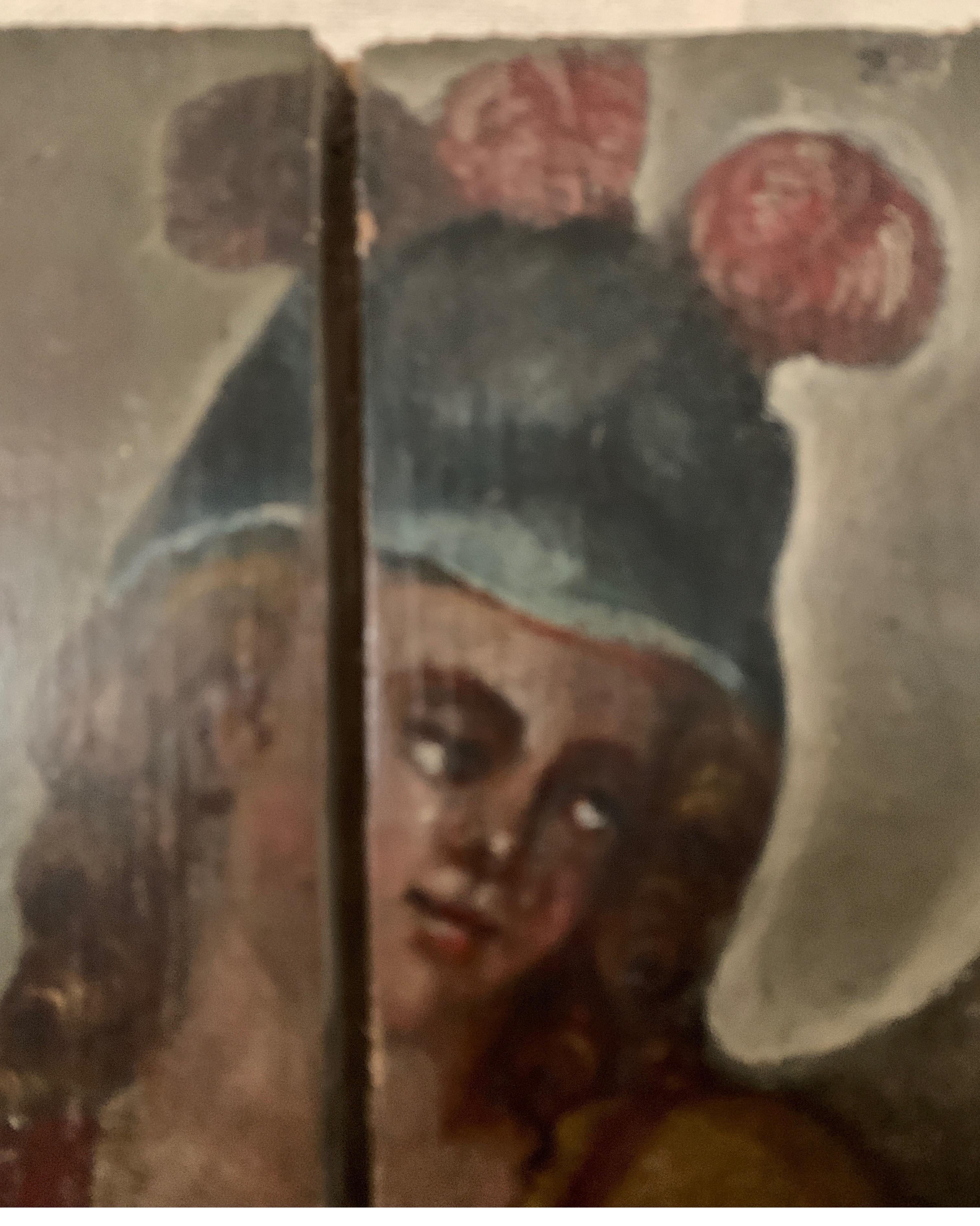 Panneau espagnol du 19ème siècle avec peinture de Saint Michel Archange en vente 7