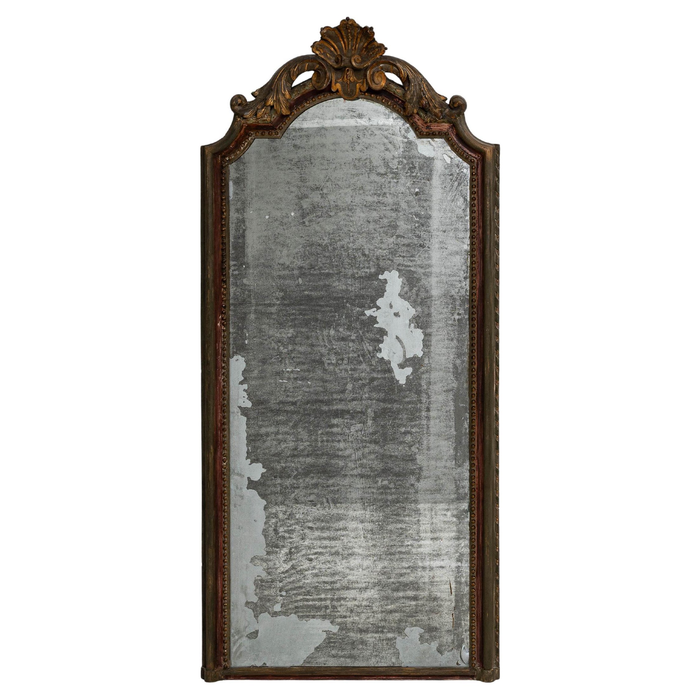 19th Century Spanish Patinated Wooden Mirror