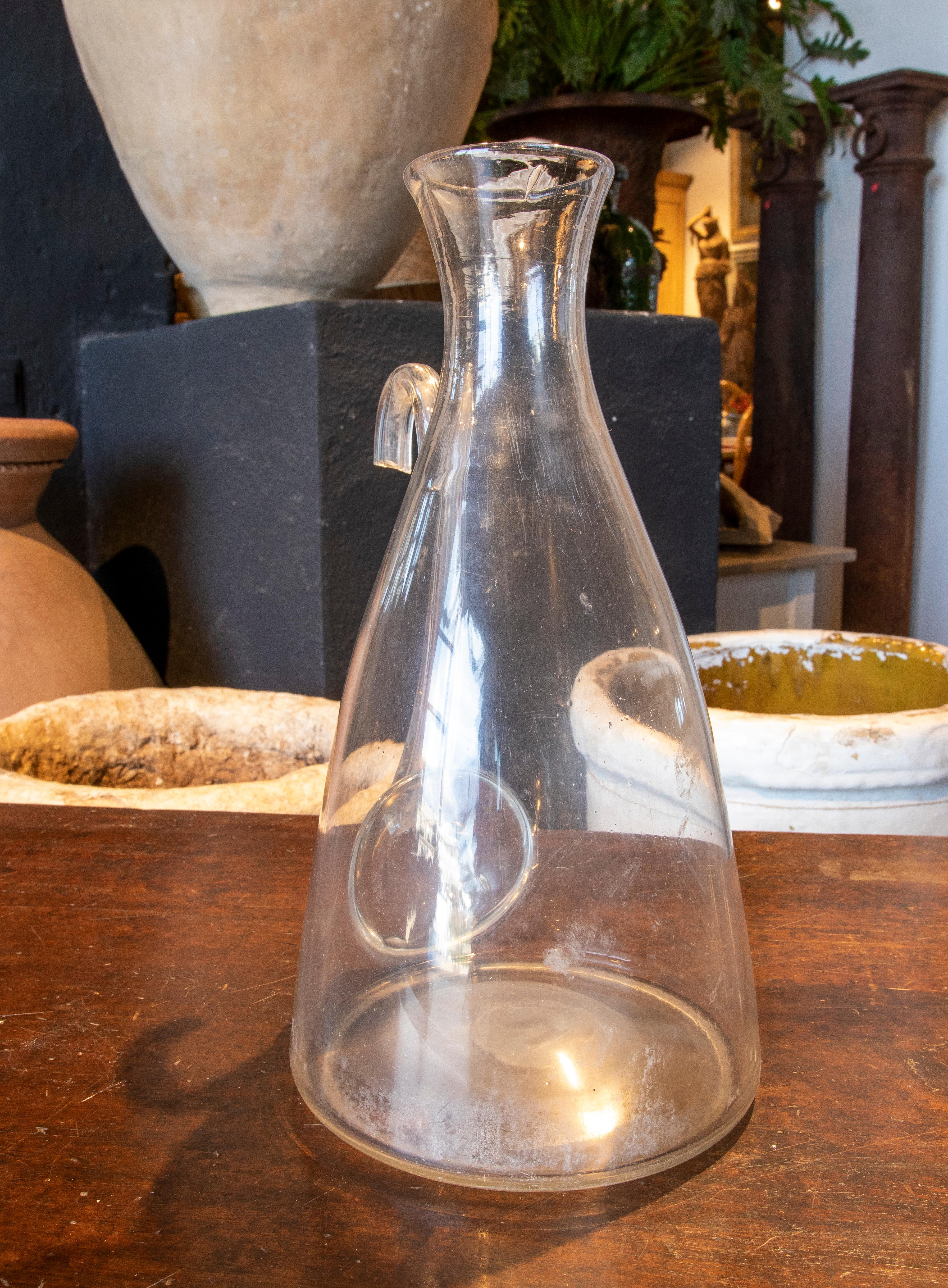 19th Century Spanish Pharmacy Bottle Made with Blowing Technique In Good Condition For Sale In Marbella, ES
