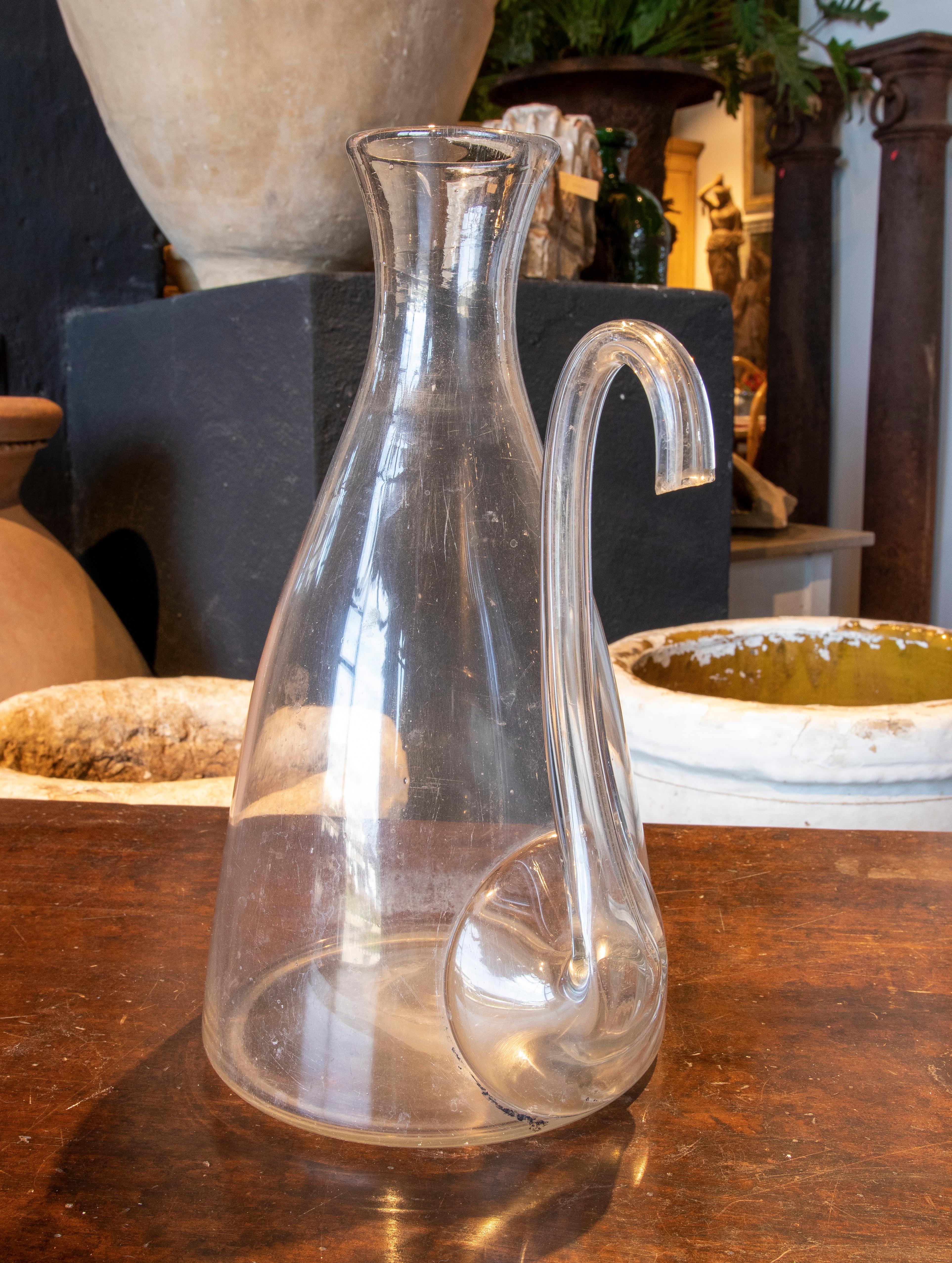 19th Century Spanish Pharmacy Bottle Made with Blowing Technique For Sale 2