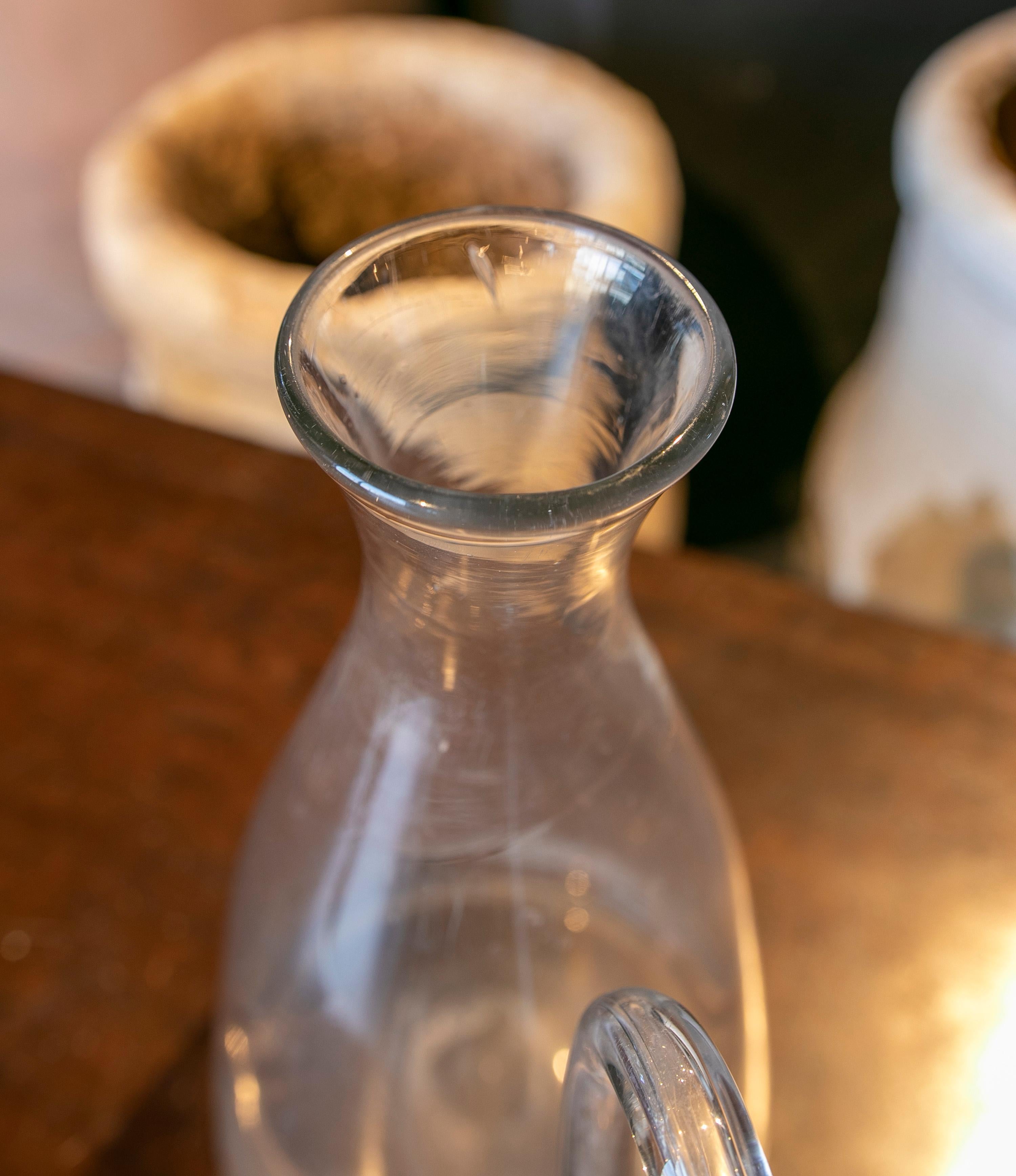 19th Century Spanish Pharmacy Bottle Made with Blowing Technique For Sale 4