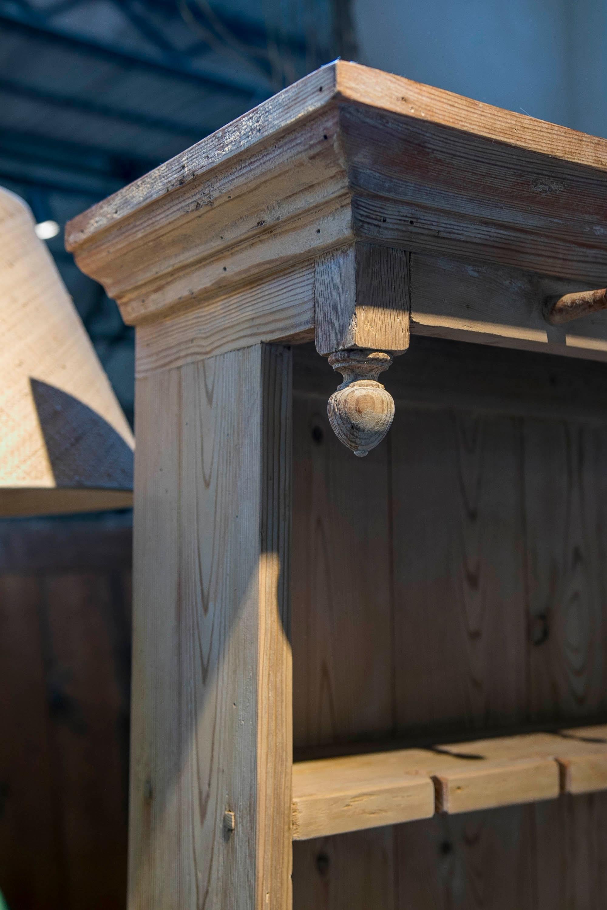 19th Century Spanish Pine Chest with Shelves and Drawers 8