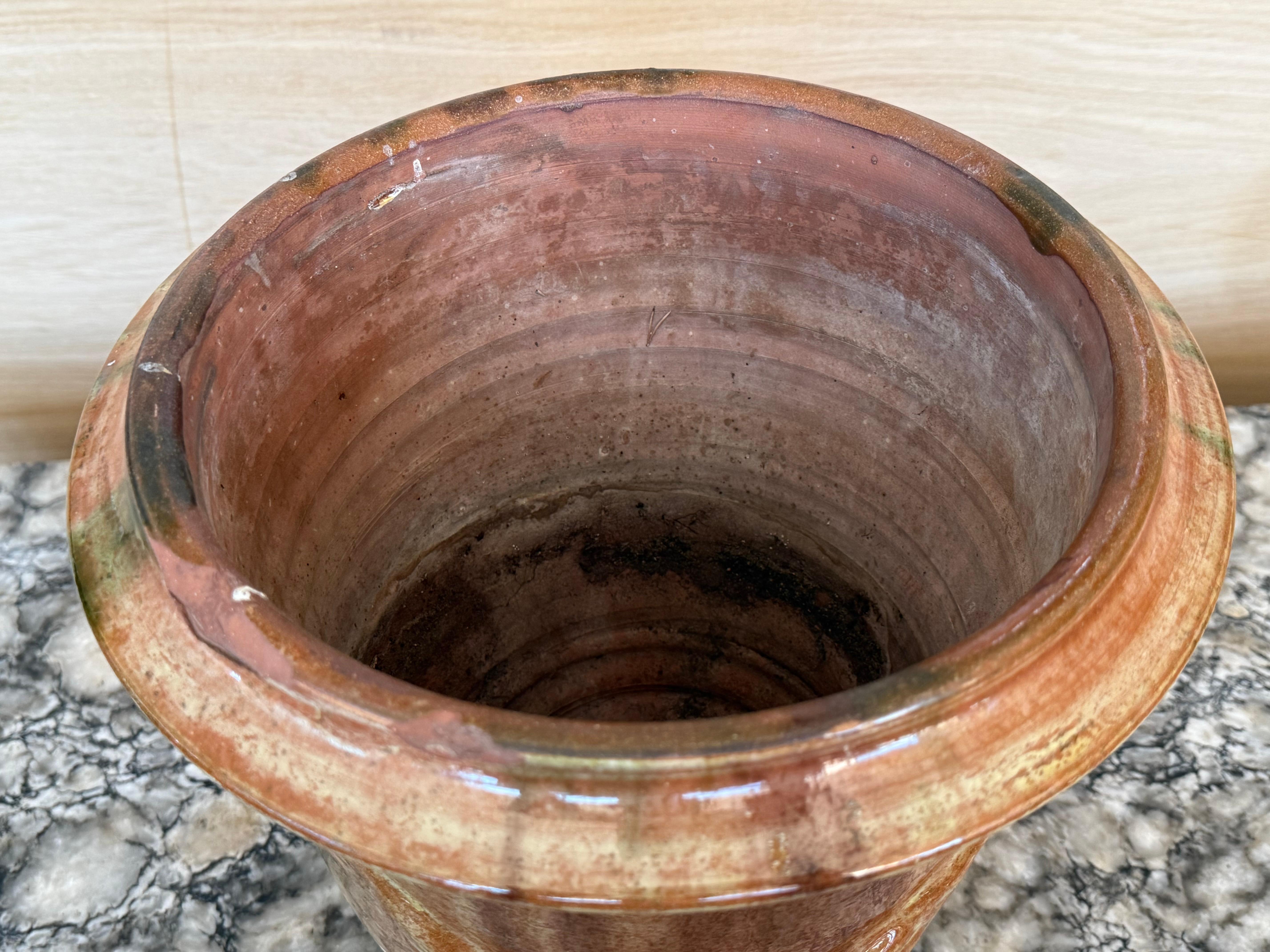 Terre cuite Jardiniere en poterie espagnole du 19e siècle à glaçure verte en vente