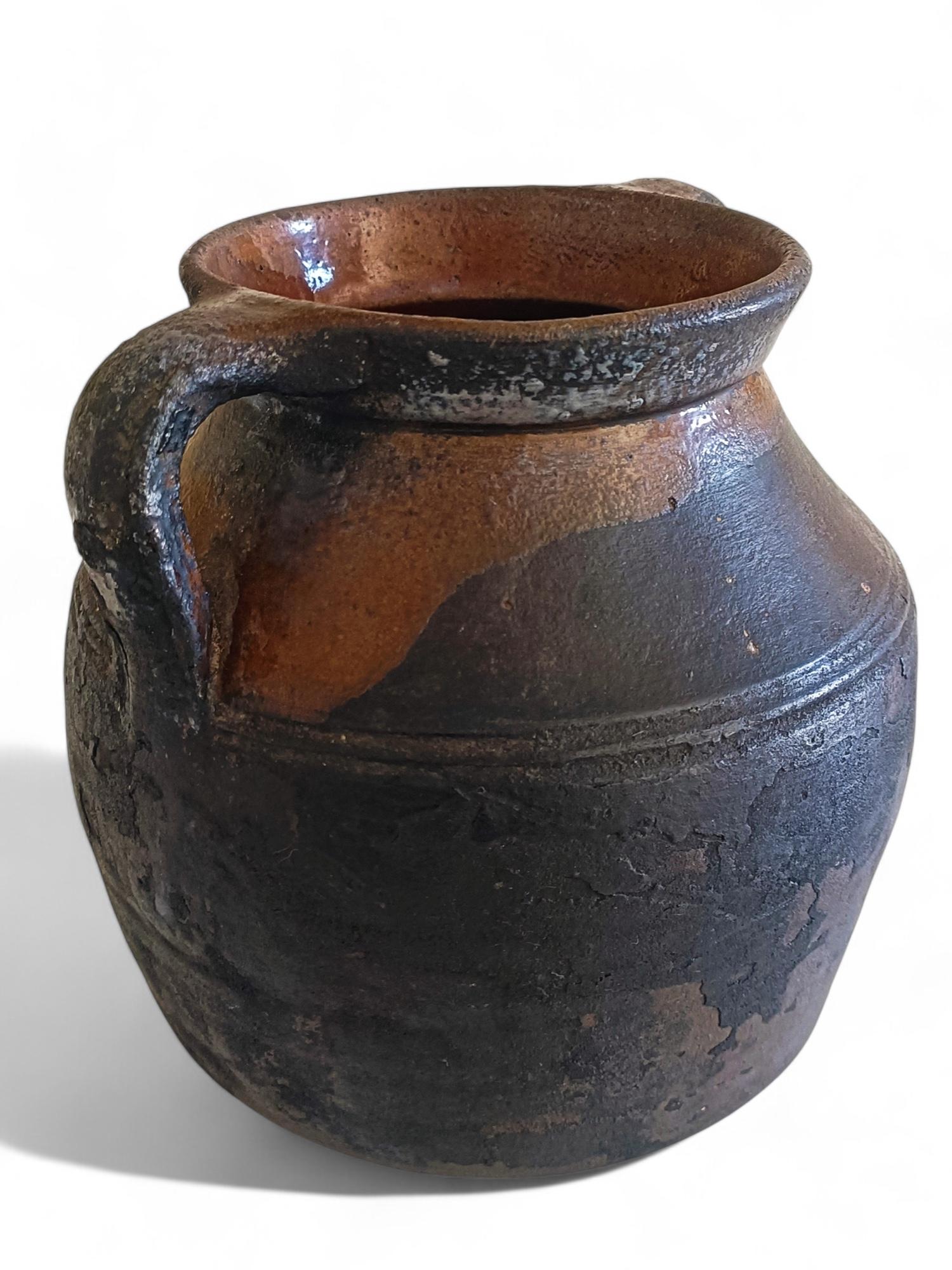 Glazed 19th Century Spanish Primitive Terracotta Cooking Olla With Fabulous Patina