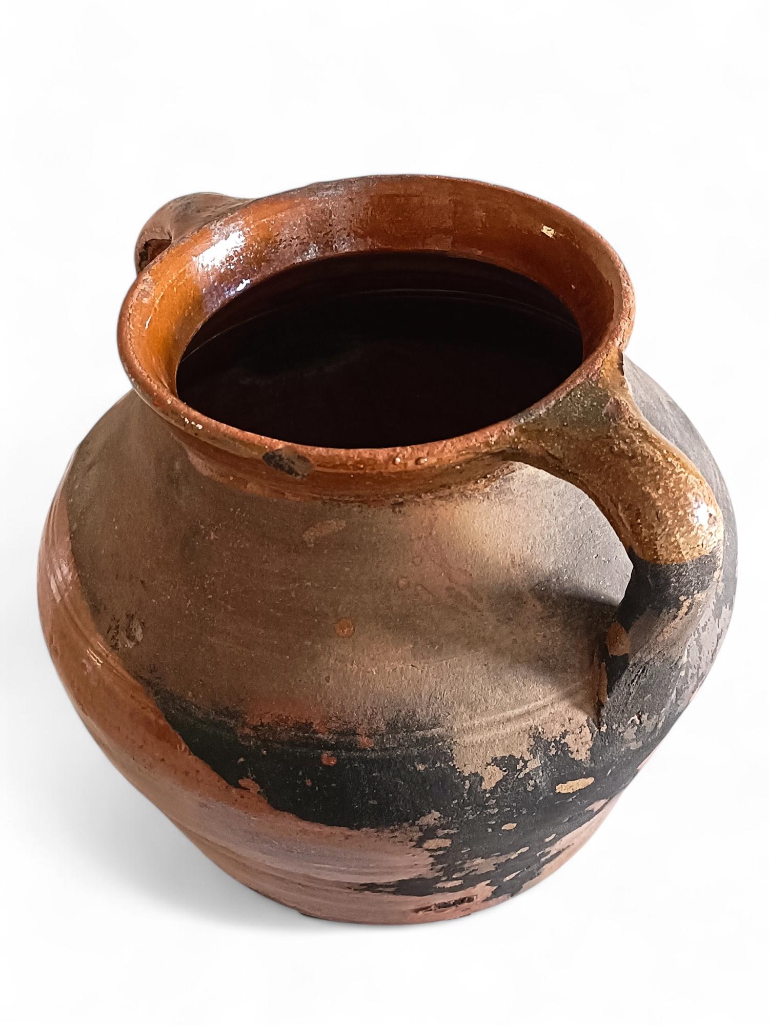 Ceramica Olla da cucina in terracotta rustica del XIX secolo con patina favolosa in vendita