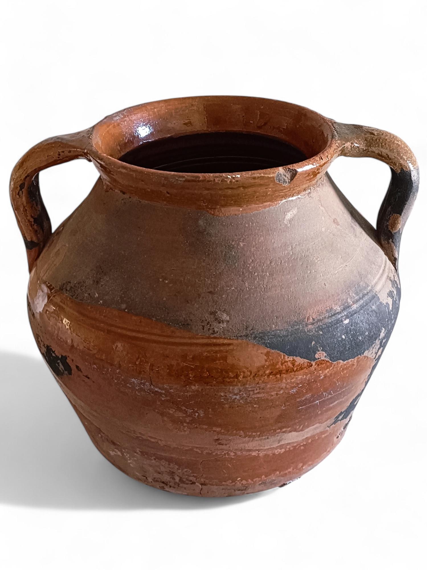 Olla da cucina in terracotta rustica del XIX secolo con patina favolosa in vendita 1