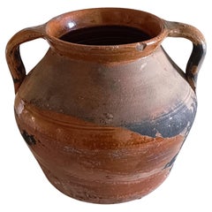 Antique 19th Century Spanish Rustic Terracotta Cooking Olla With Fabulous Patina
