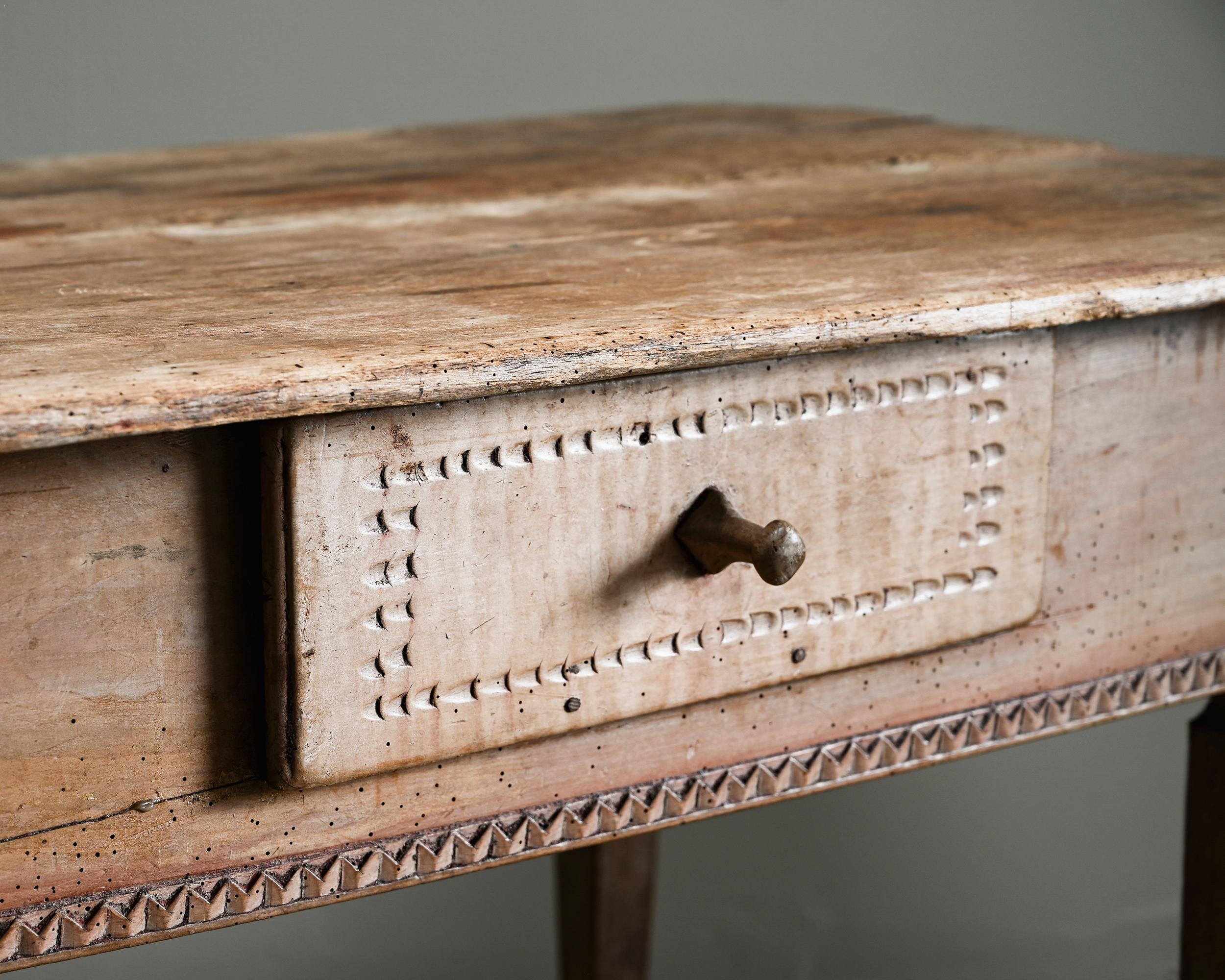 Hand-Crafted 19th Century Spanish Provincial Desk Table For Sale