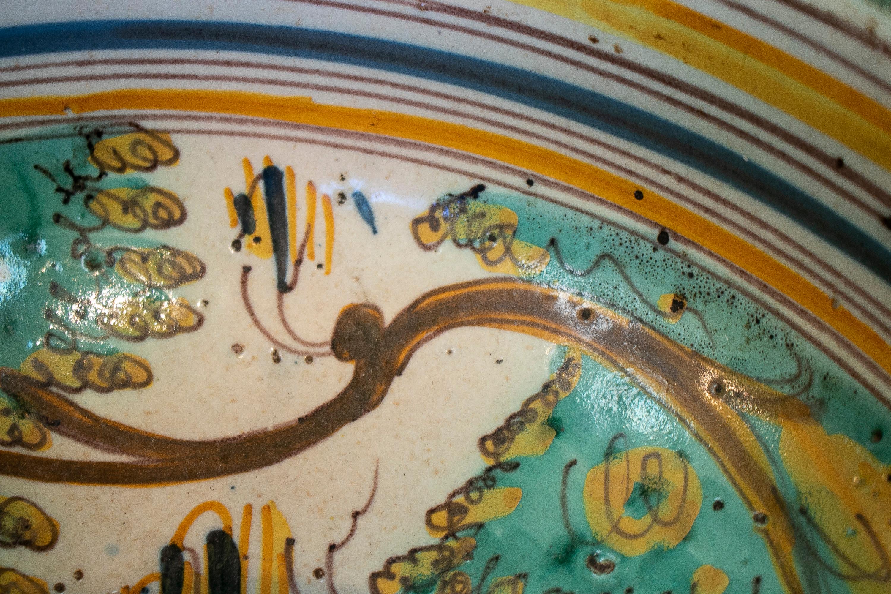 Cuenco de Terracota Esmaltada Pintada 