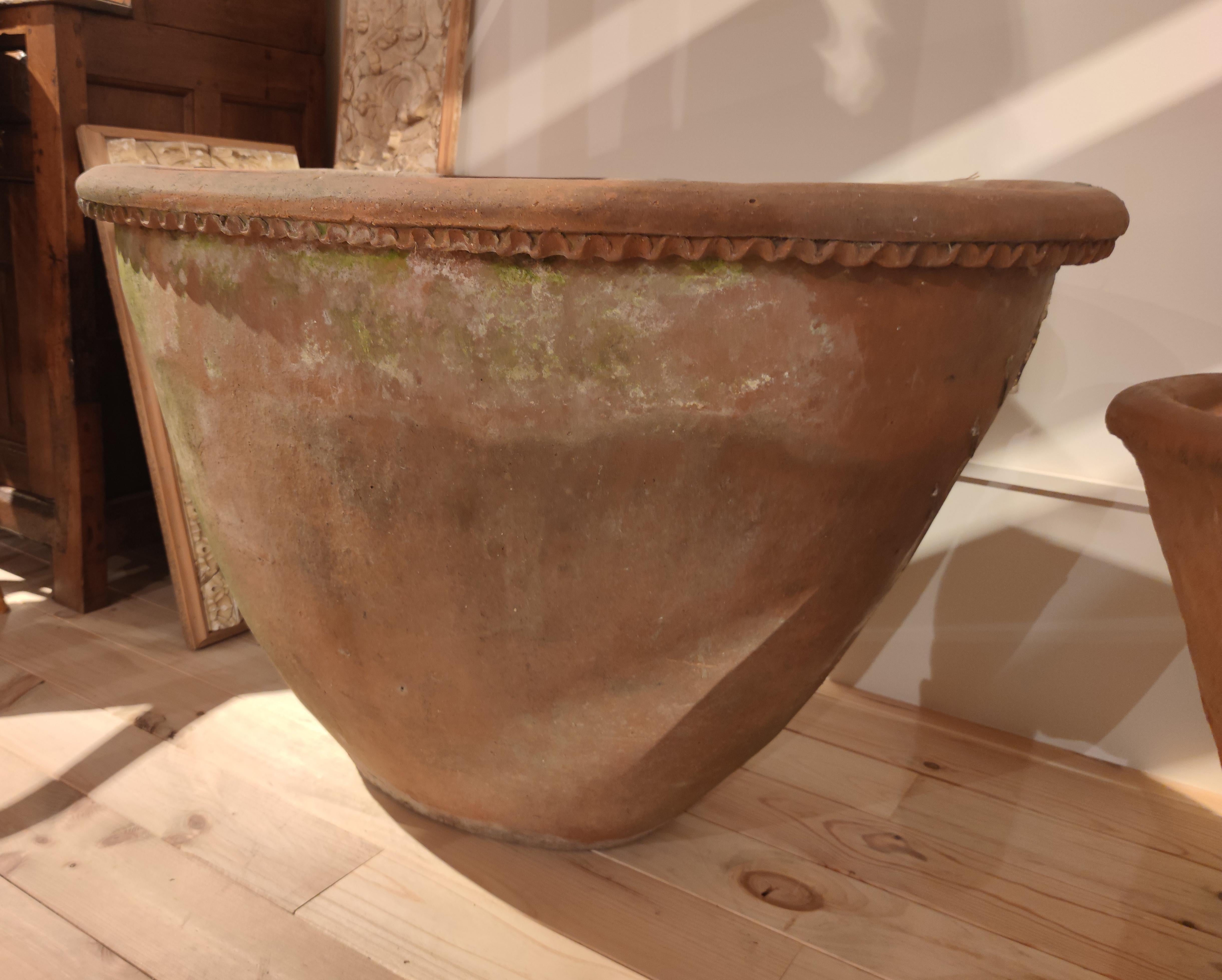 Antique 19th century Spanish red terracotta oval planter or bowl.
    