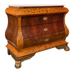 Antico comò spagnolo Regency / Isabelina Mallorquín, cassettone, intarsi floreali