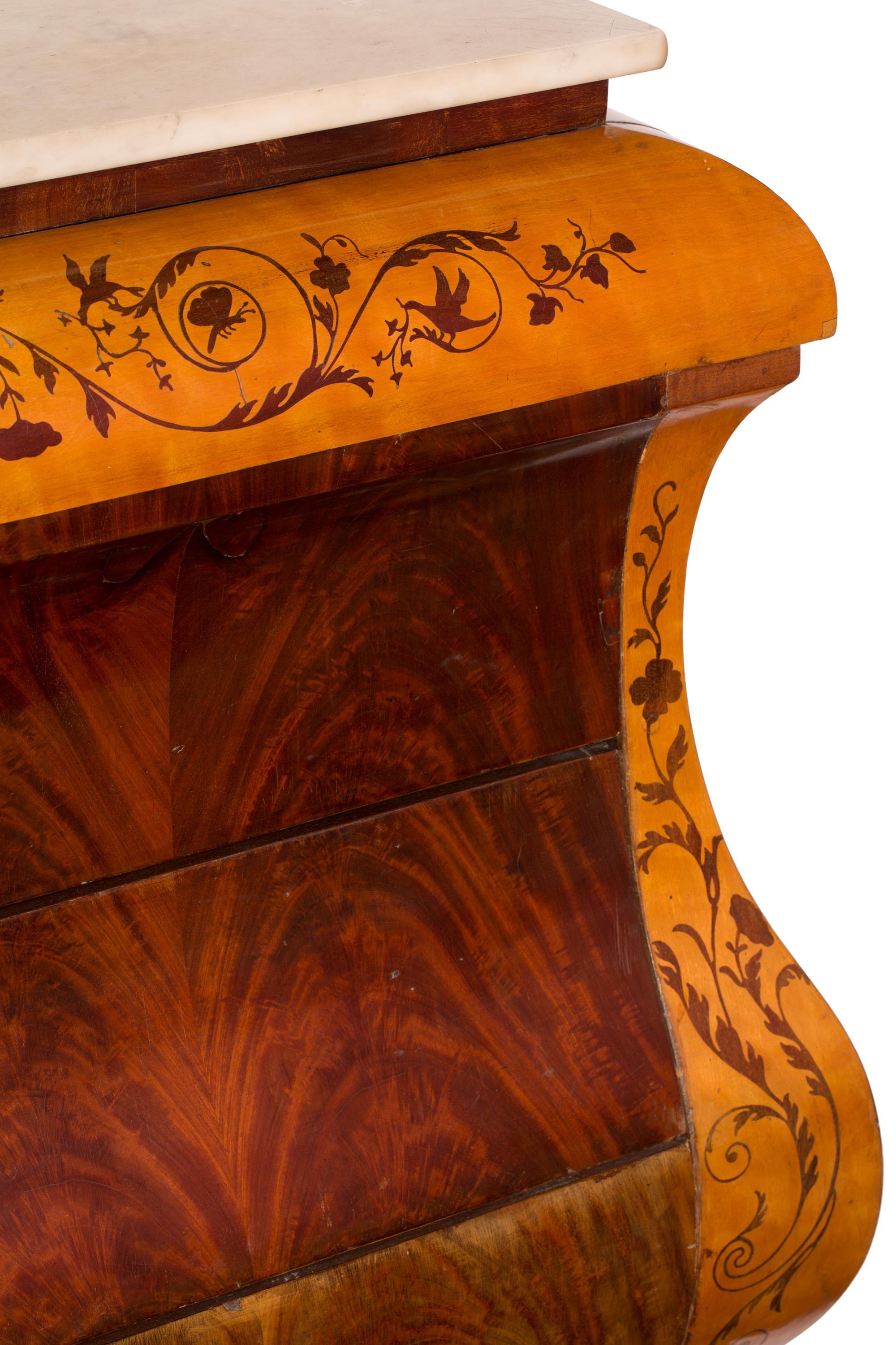 19th Century Spanish Regency / Isabelina Mallorquín Commode, Marquetry Inlay For Sale 1