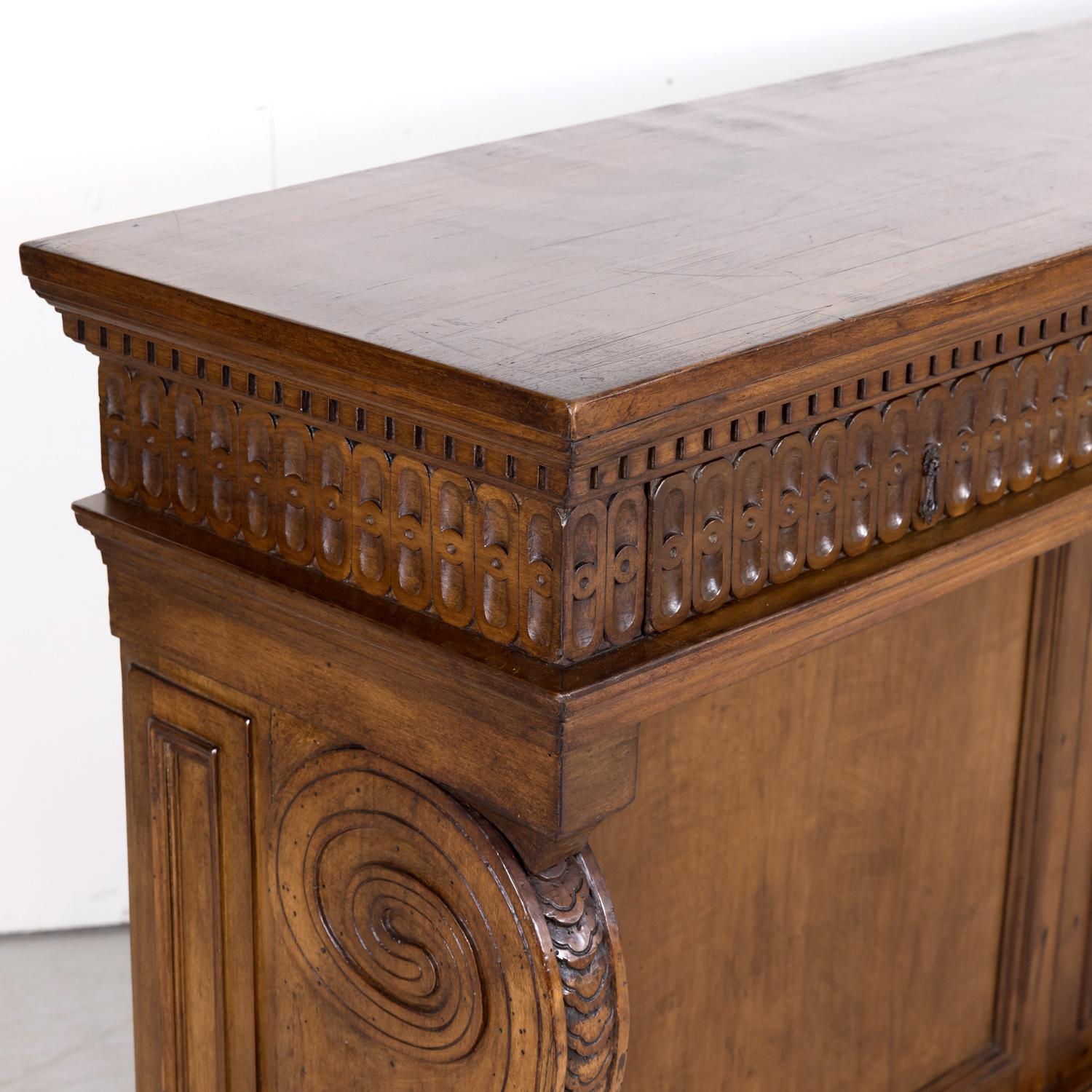 19th Century, Spanish Renaissance Style Carved Walnut Wall Console with Drawers For Sale 6