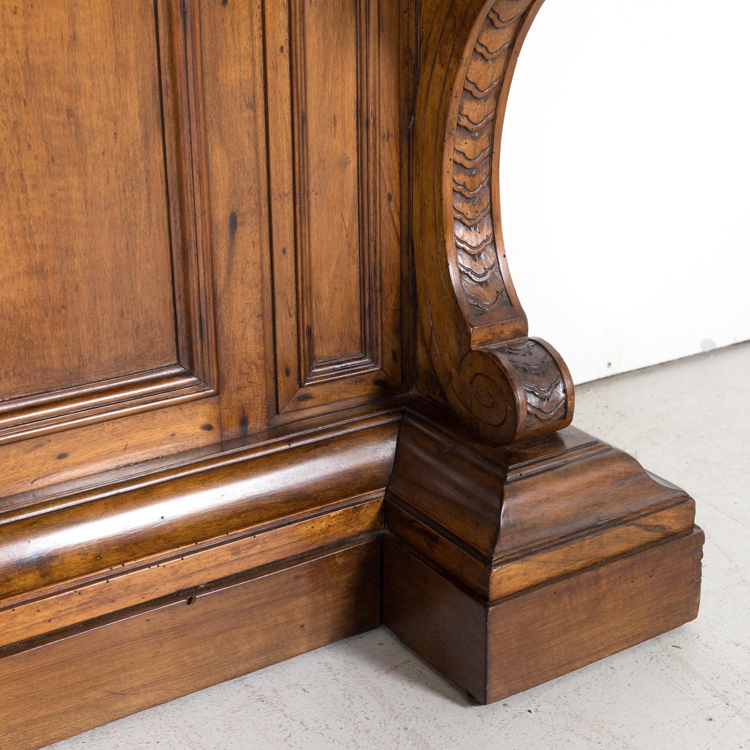 19th Century, Spanish Renaissance Style Carved Walnut Wall Console with Drawers For Sale 9