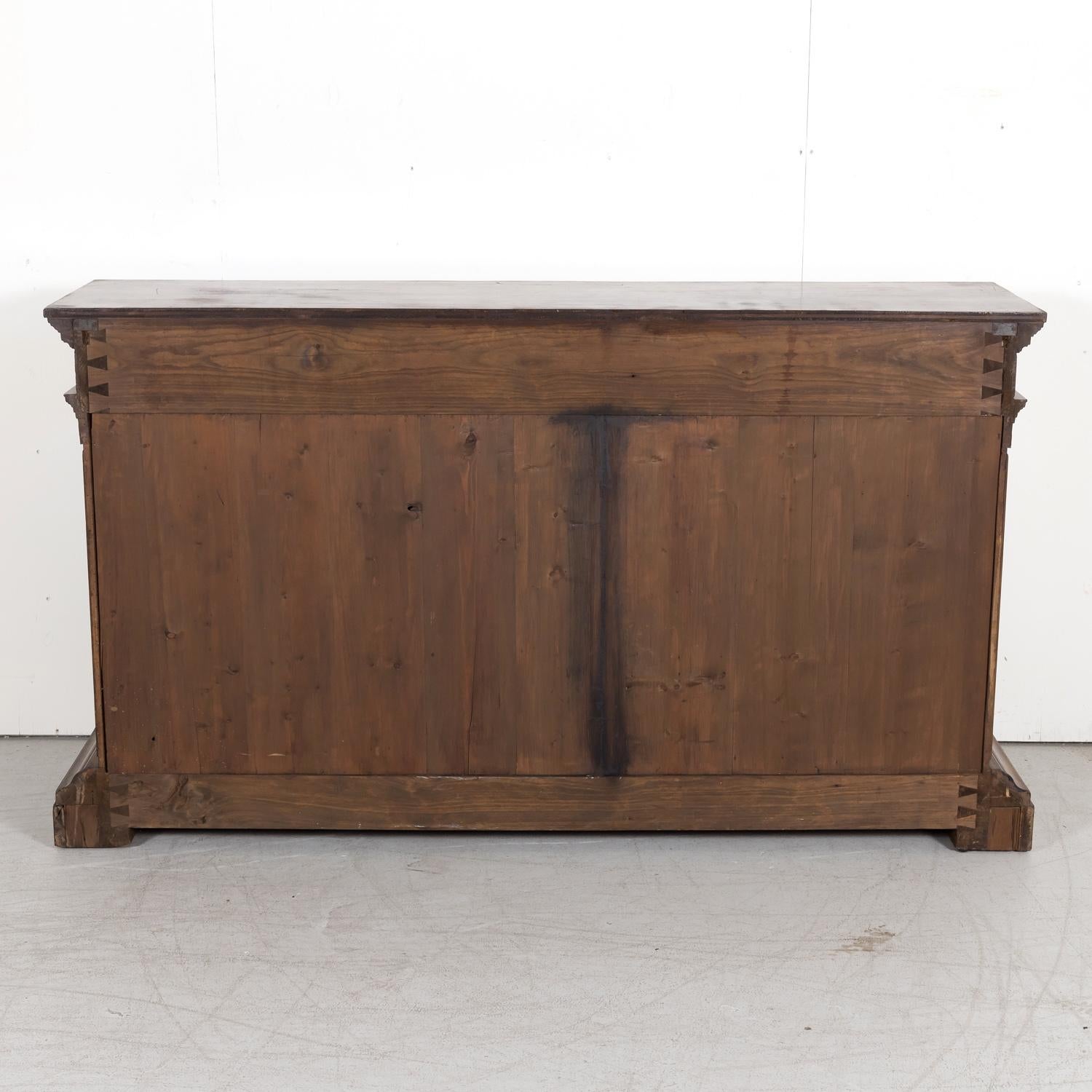 19th Century, Spanish Renaissance Style Carved Walnut Wall Console with Drawers For Sale 14