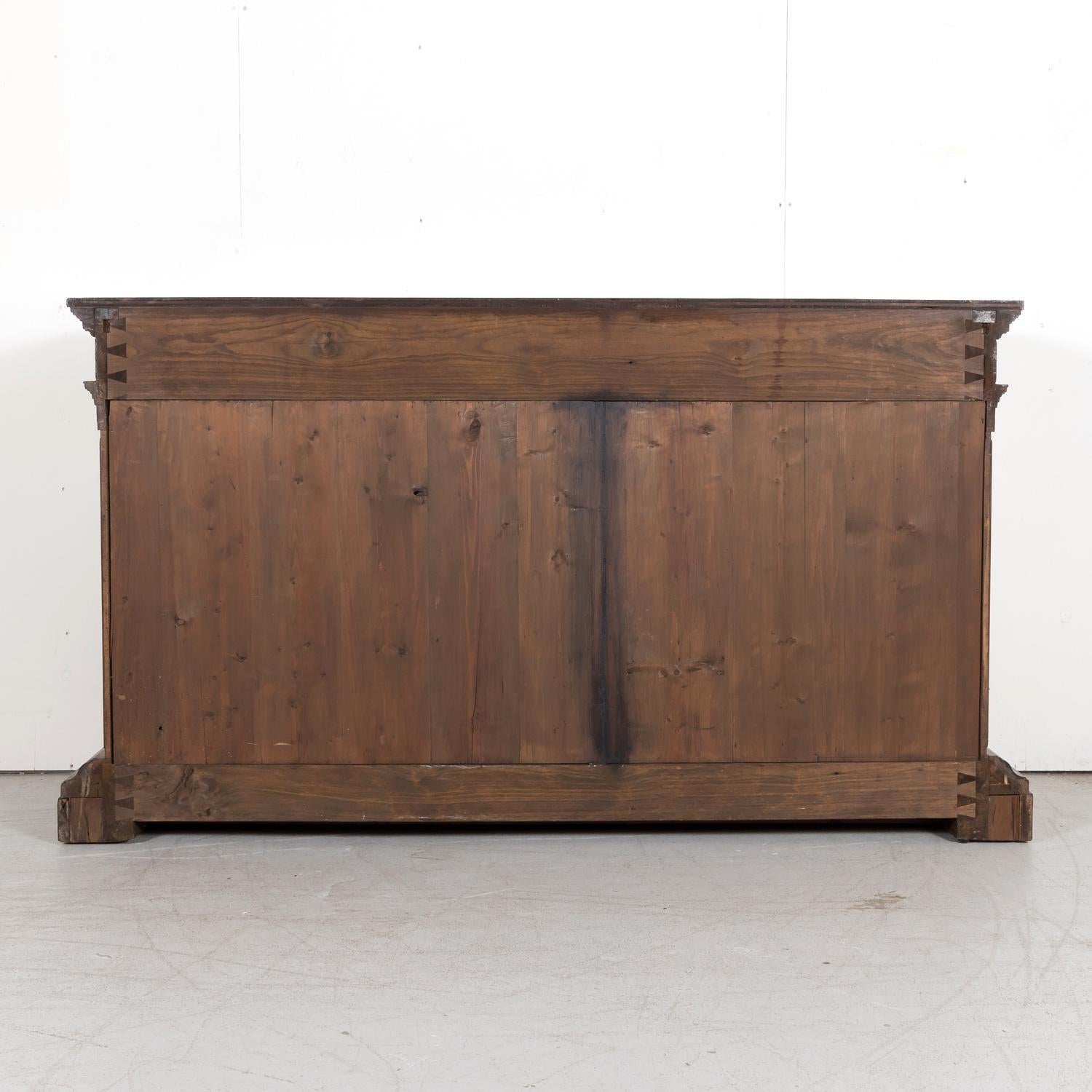 19th Century, Spanish Renaissance Style Carved Walnut Wall Console with Drawers For Sale 15