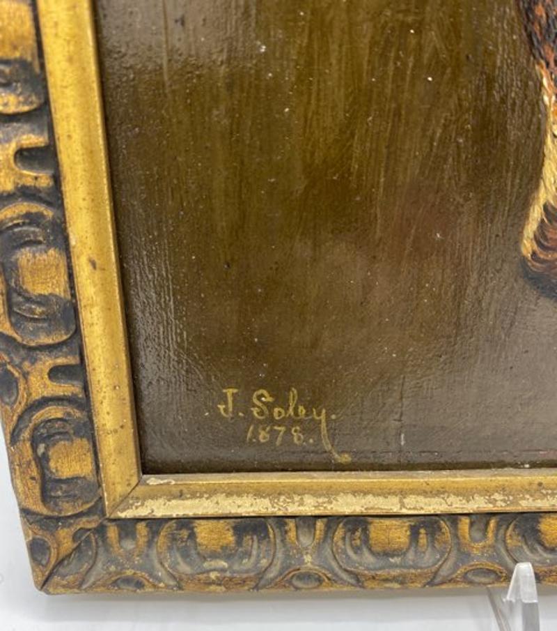 19th Century Spanish School Oil on Panel Depicting Game Birds in Gold Gilt Frame 1