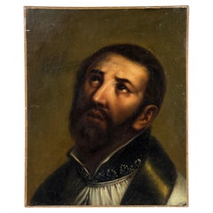 19th Century Spanish School Portrait of Saint Francis Xavier - Oil on Canvas