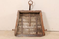 19th Century Spanish Scoop or Plow of Wood and Iron with Rustic Farm Look