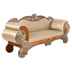 Antique 19th Century Spanish Silk Sofa