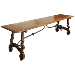 19th Century Spanish Single Plank Walnut Table