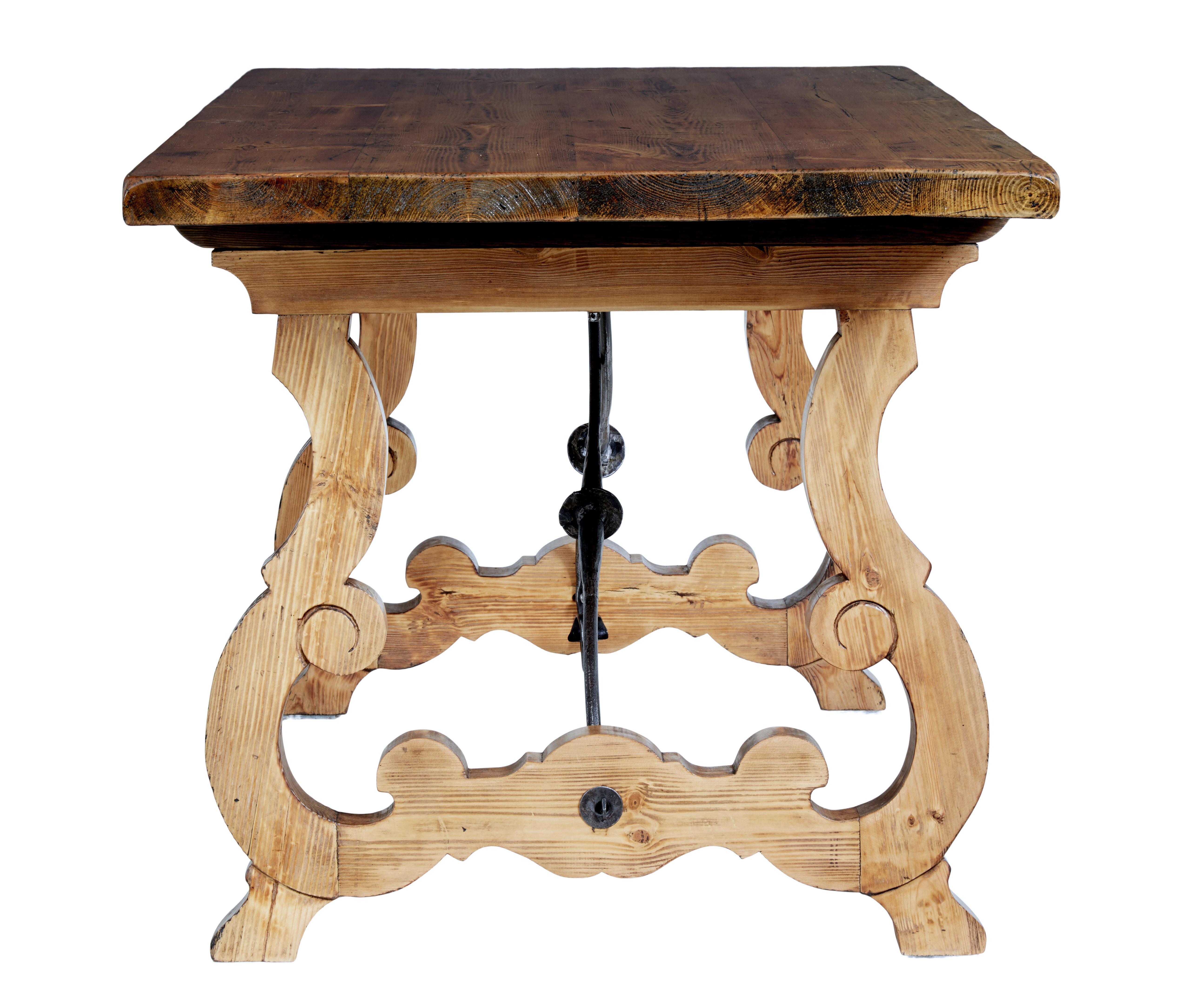 Hand-Crafted 19th Century Spanish Small Pine Dining Table