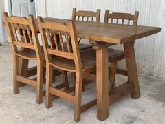 19th Century Spanish Solid Dining Chair Set, Not Includes the Table