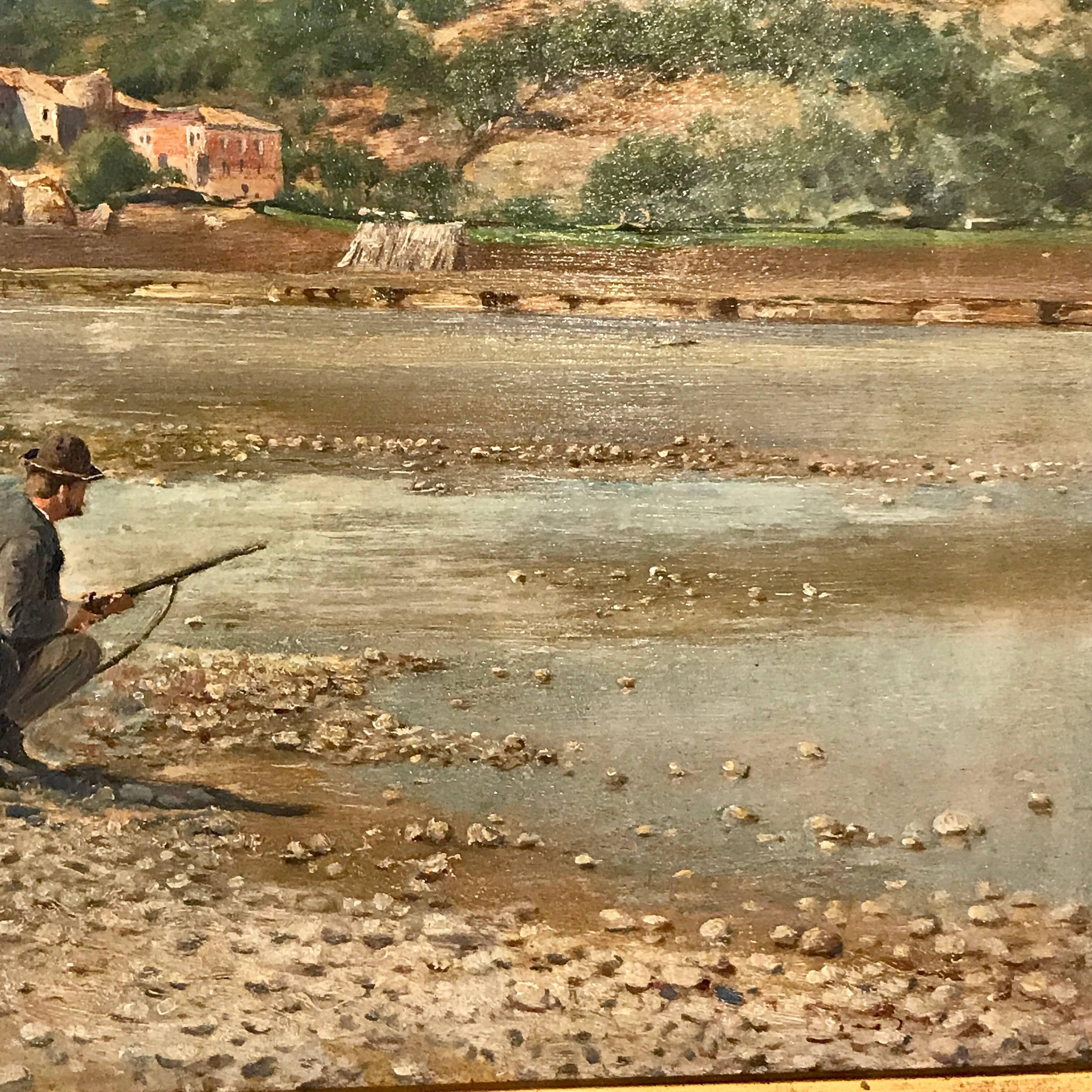 19th Century Spanish Sporting Painting by E.Gioquinto, 1892 In Good Condition For Sale In West Palm Beach, FL