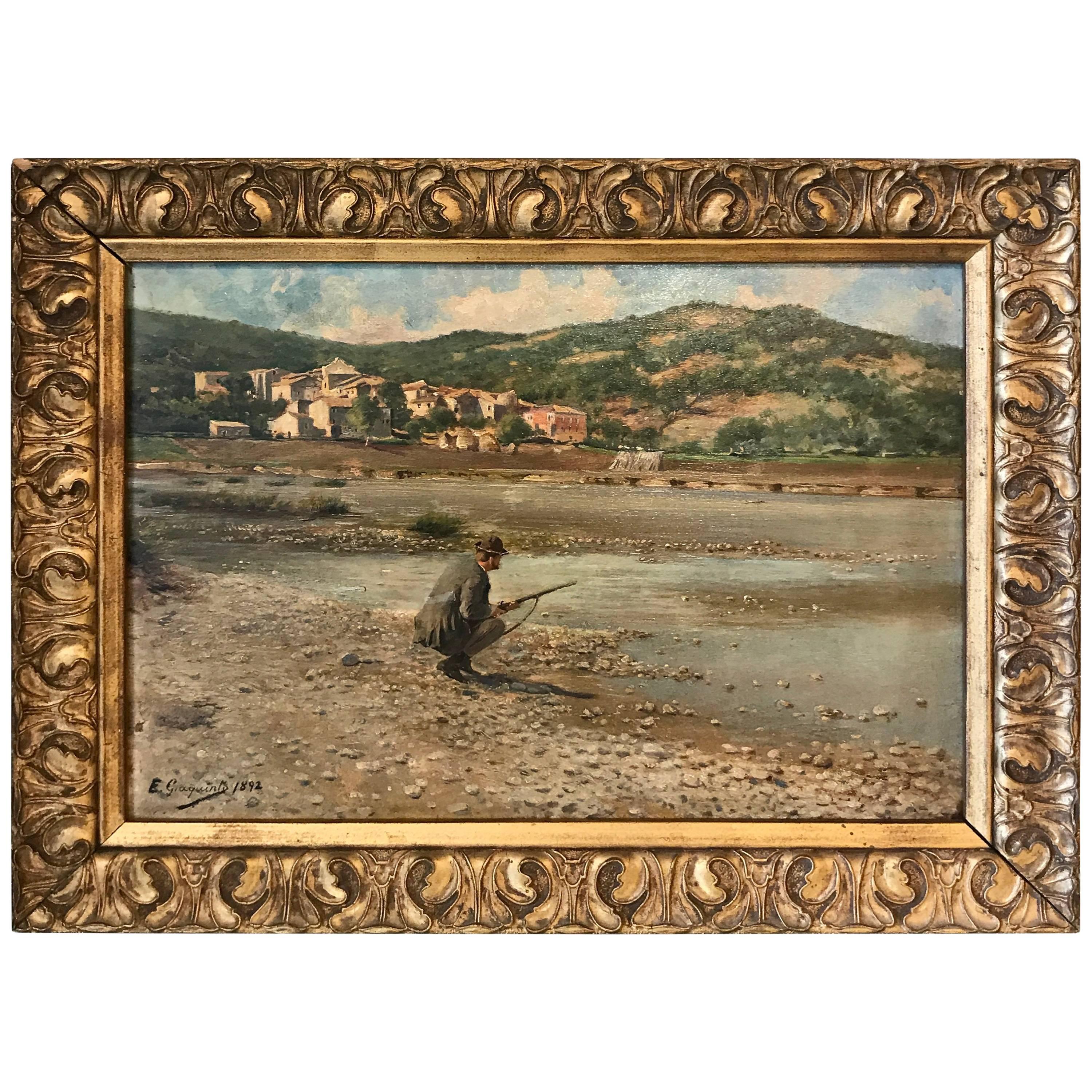 19th Century Spanish Sporting Painting by E.Gioquinto, 1892 For Sale
