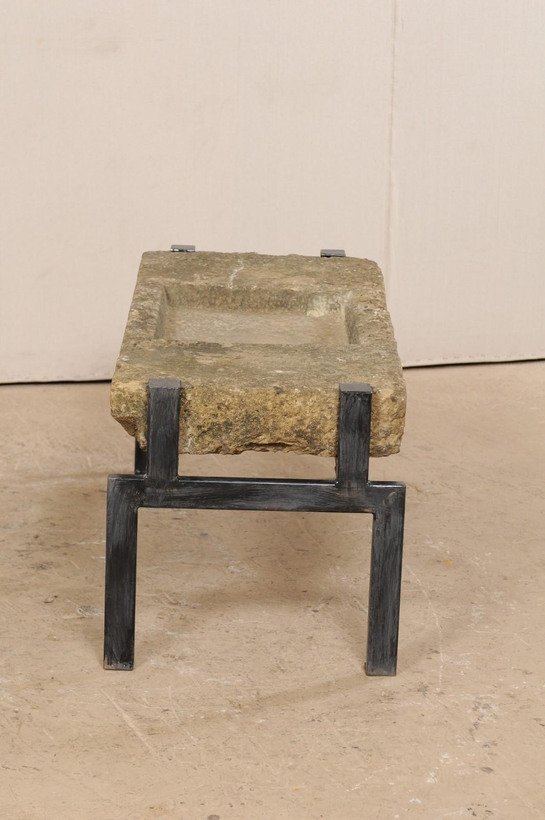 19th Century Spanish Stone Trough Top Coffee Table 2