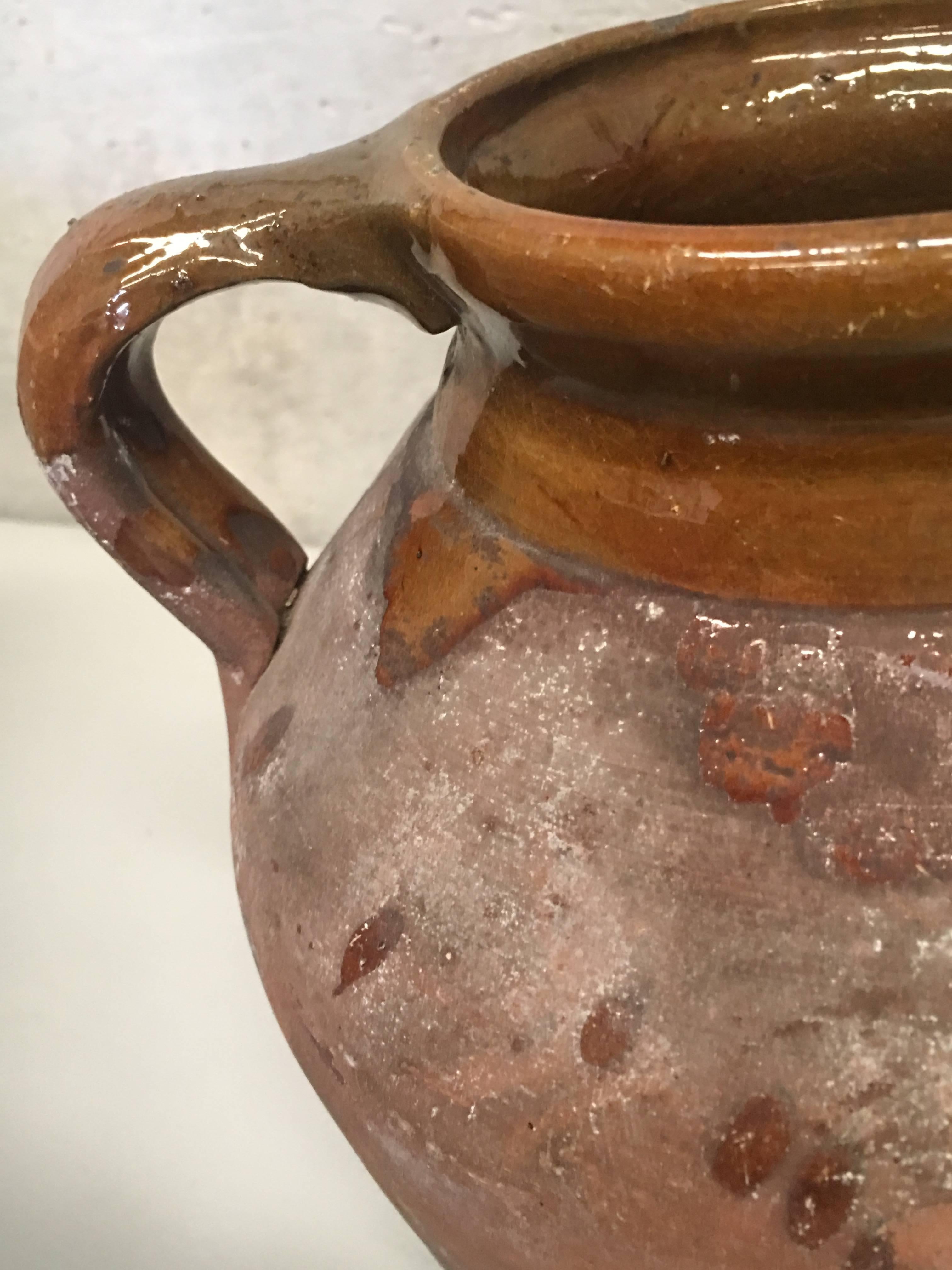 19th Century Spanish Stoneware Terracotta Jug or Pot with Handle For Sale 1