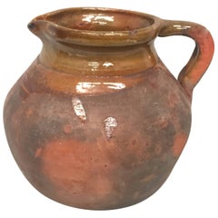 Jug ou pot en terre cuite espagnol du 19e siècle avec poignée