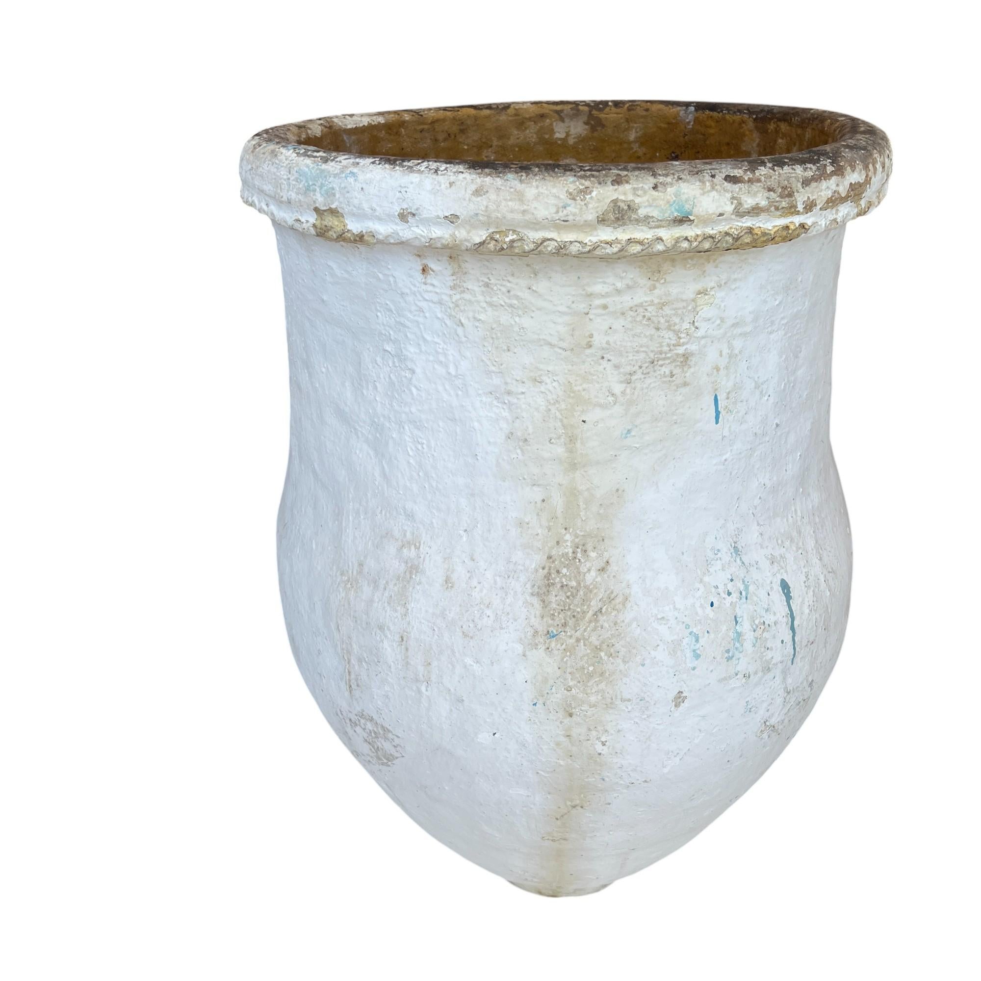 Spagnolo Jardiniere antico alto bianco spagnolo del XIX secolo in vendita