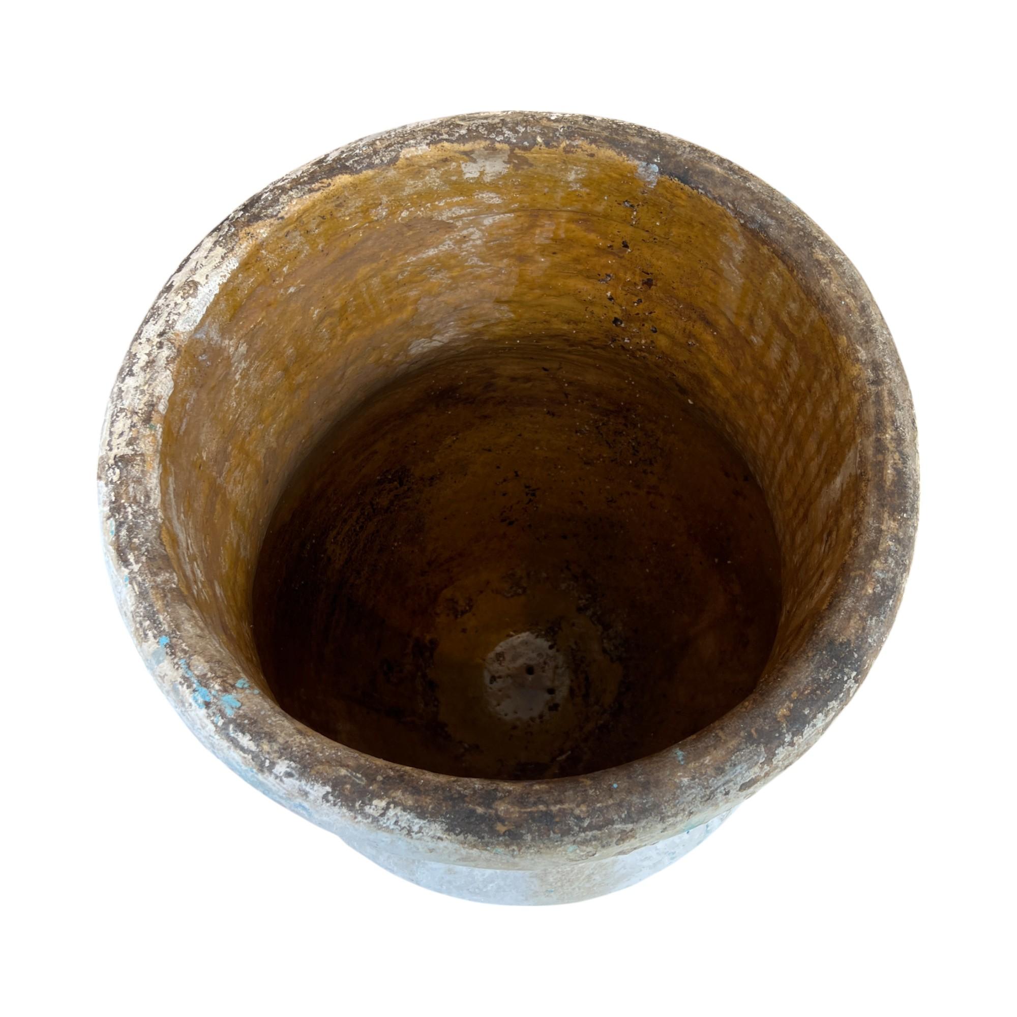 Terracotta Jardiniere antico alto bianco spagnolo del XIX secolo in vendita