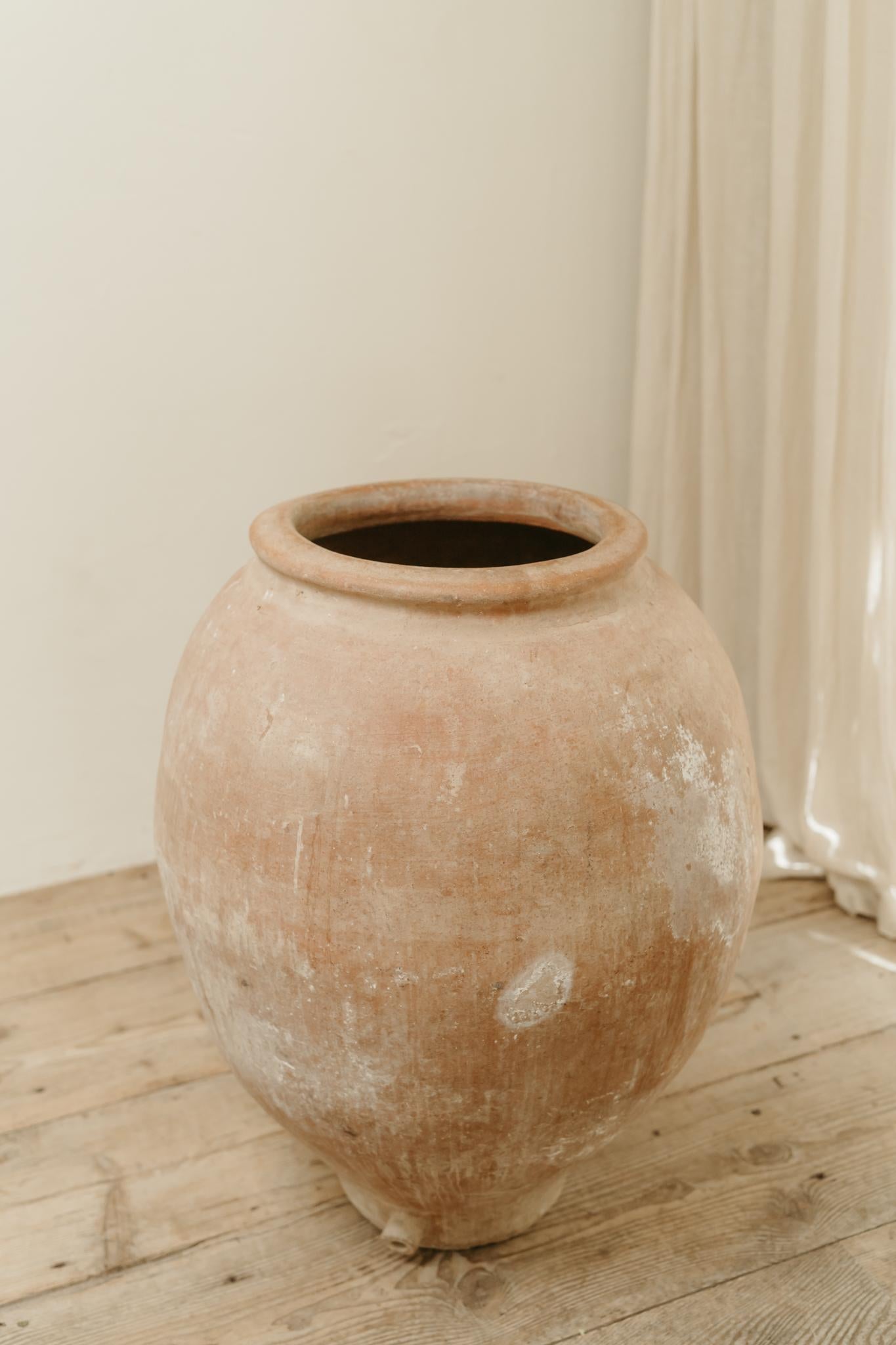 Spanish 19th century spanish terra cotta olive oil jar ...