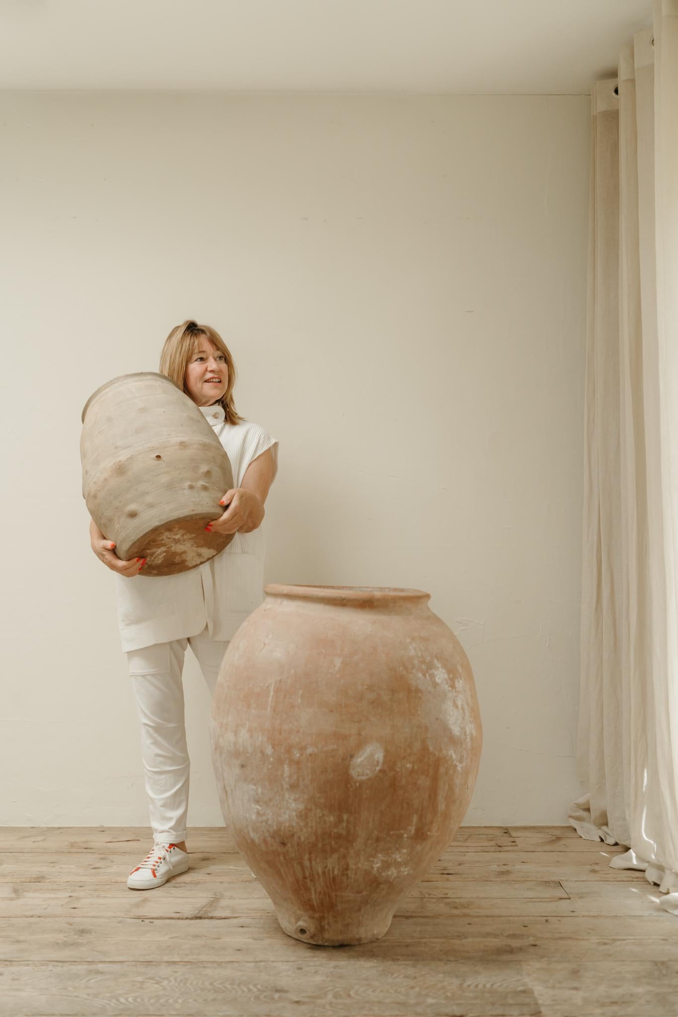 19th Century 19th century spanish terra cotta olive oil jar ...