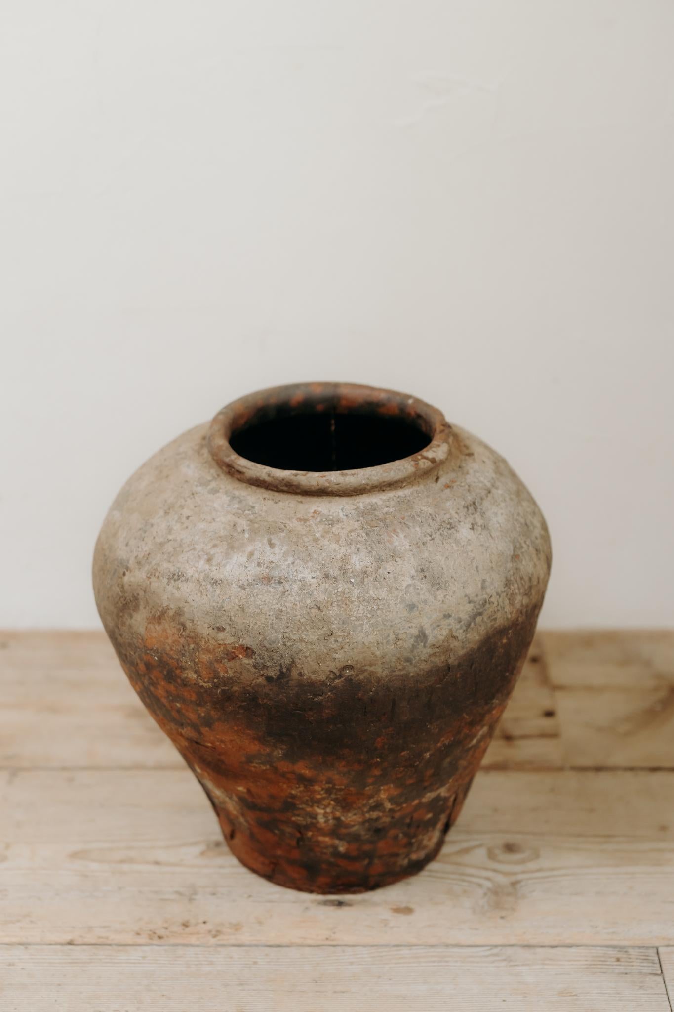 Terracotta 19th century Spanish terra cotta vase .. For Sale