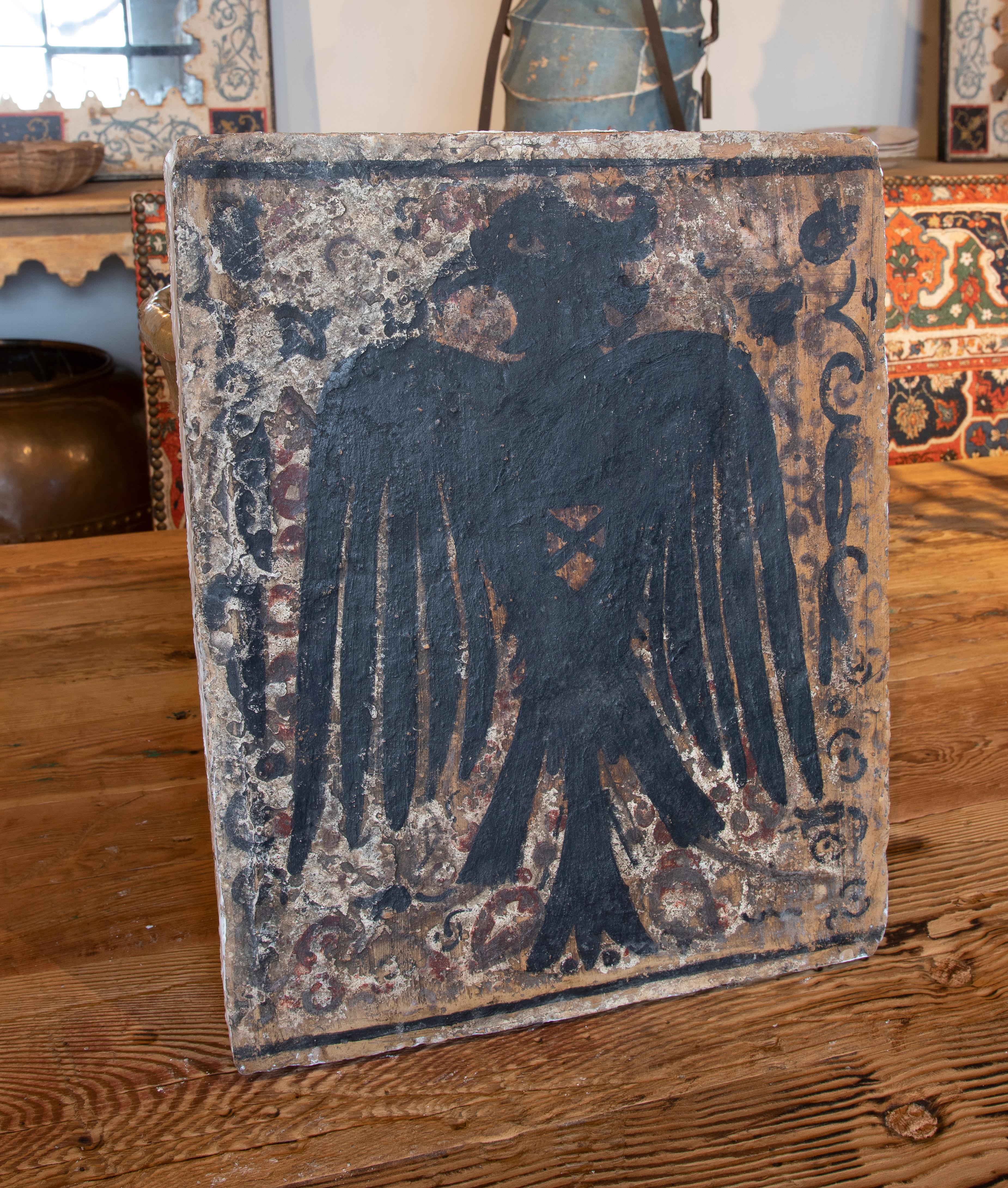 Espagnol Tapis espagnol du 19ème siècle en terre cuite « Socrate » représentant un aigle en vente