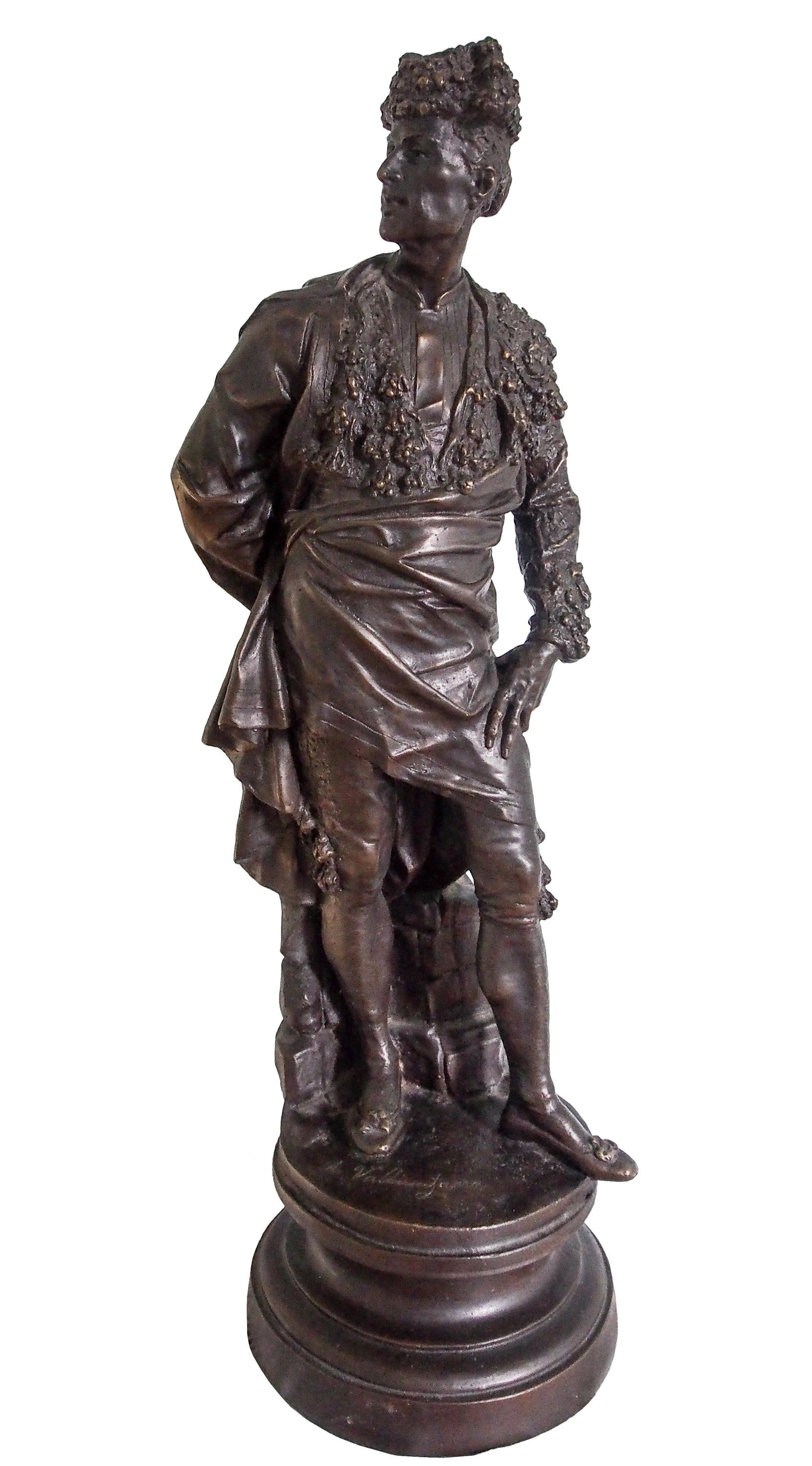 Cast 19th Century Spanish Torero / Bullfighter Bronze Sculpture, by Vallmitjana For Sale