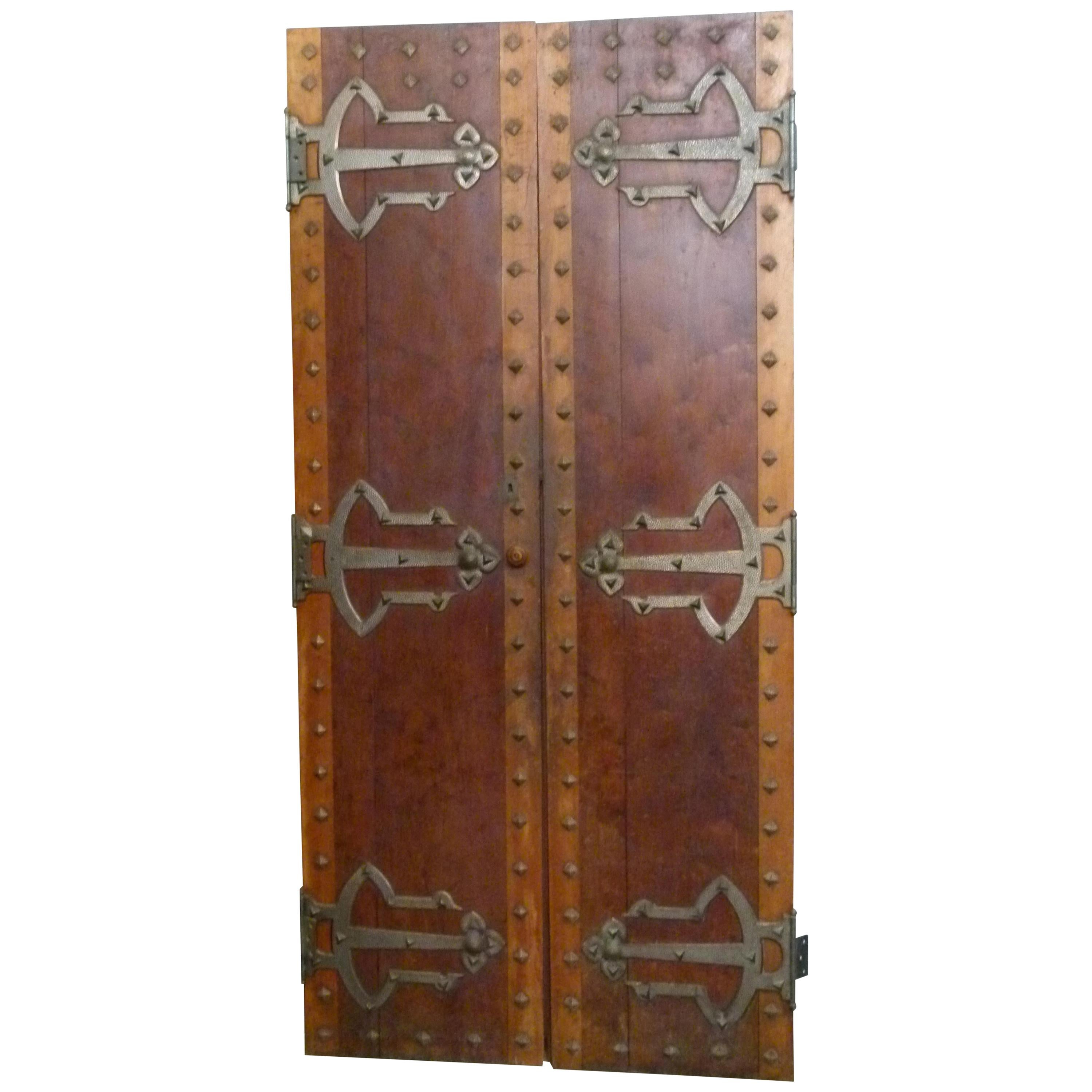 19th Century Spanish Walnut Double Front Door