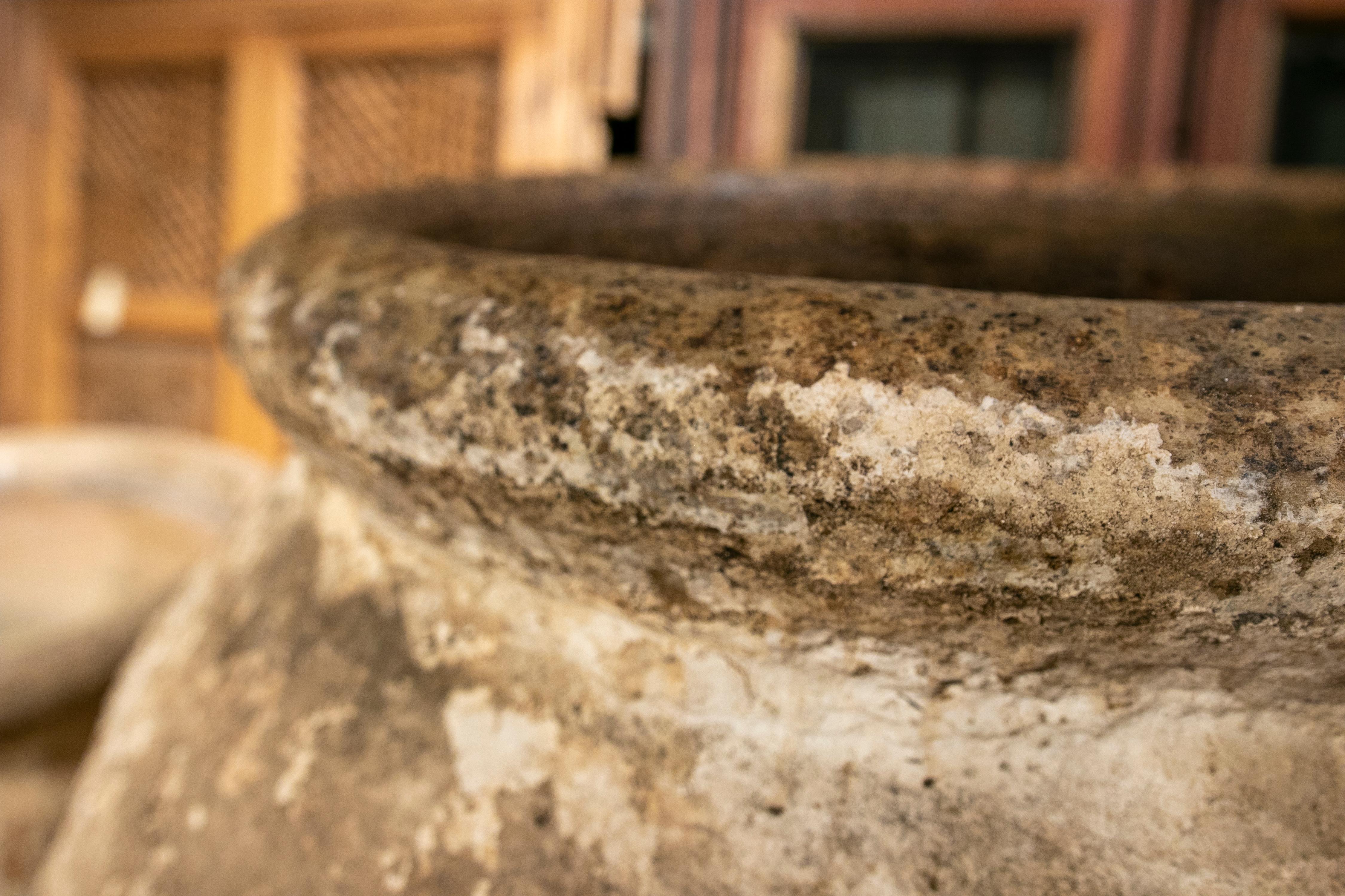 19th Century Spanish Whitewashed Ceramic Large Jar 6