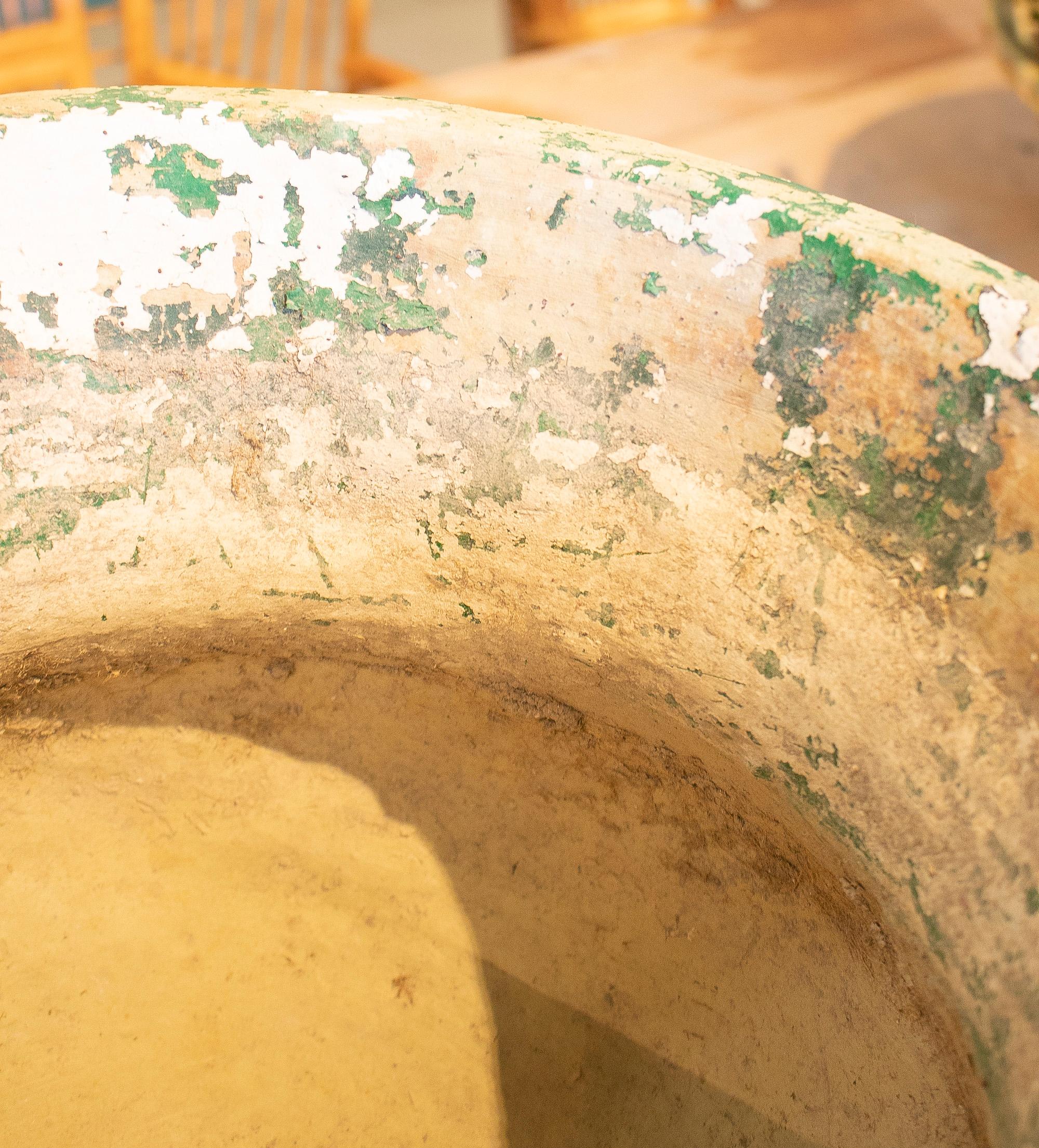 19th Century Spanish Whitewashed Handmade Ceramic Urn Vase For Sale 10