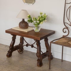19th Century Spanish Wood and Iron Trestle Table