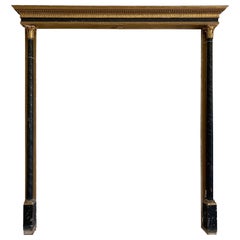 19th Century Spanish Wood Gold and Black Surround